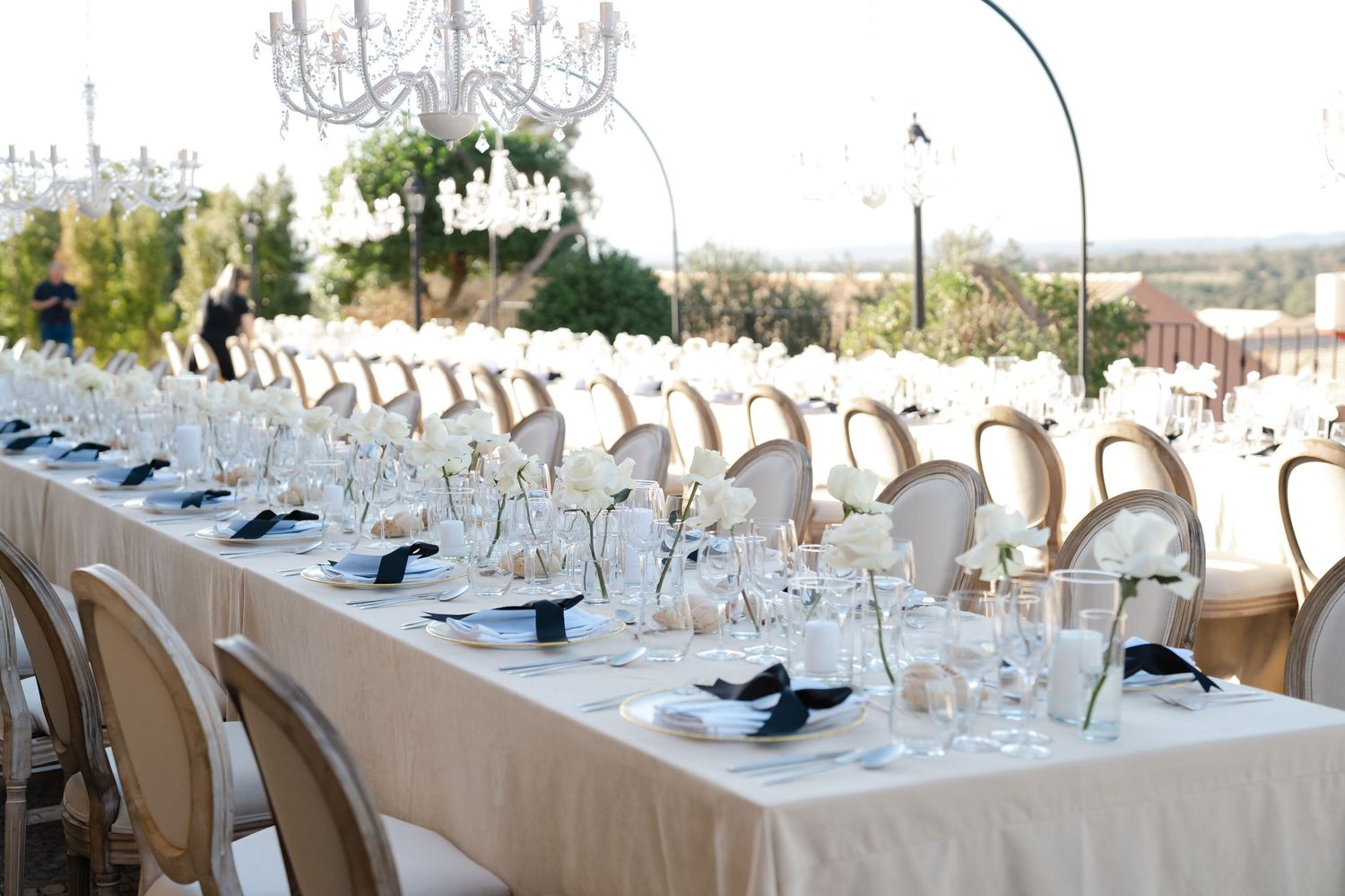 wedding reception table setup