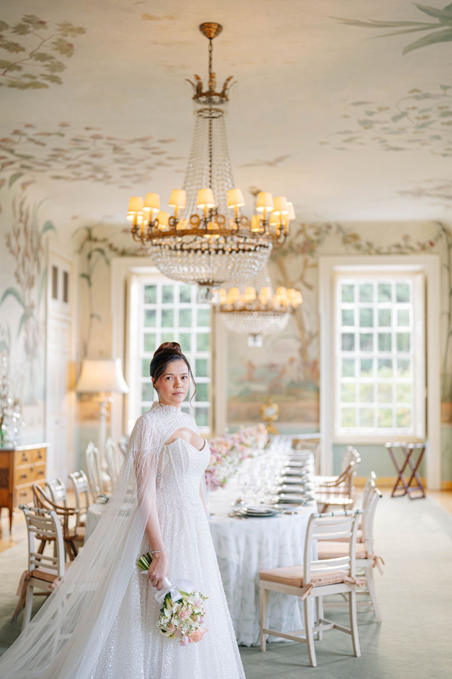 elegant bridal dress detail destination wedding Portugal