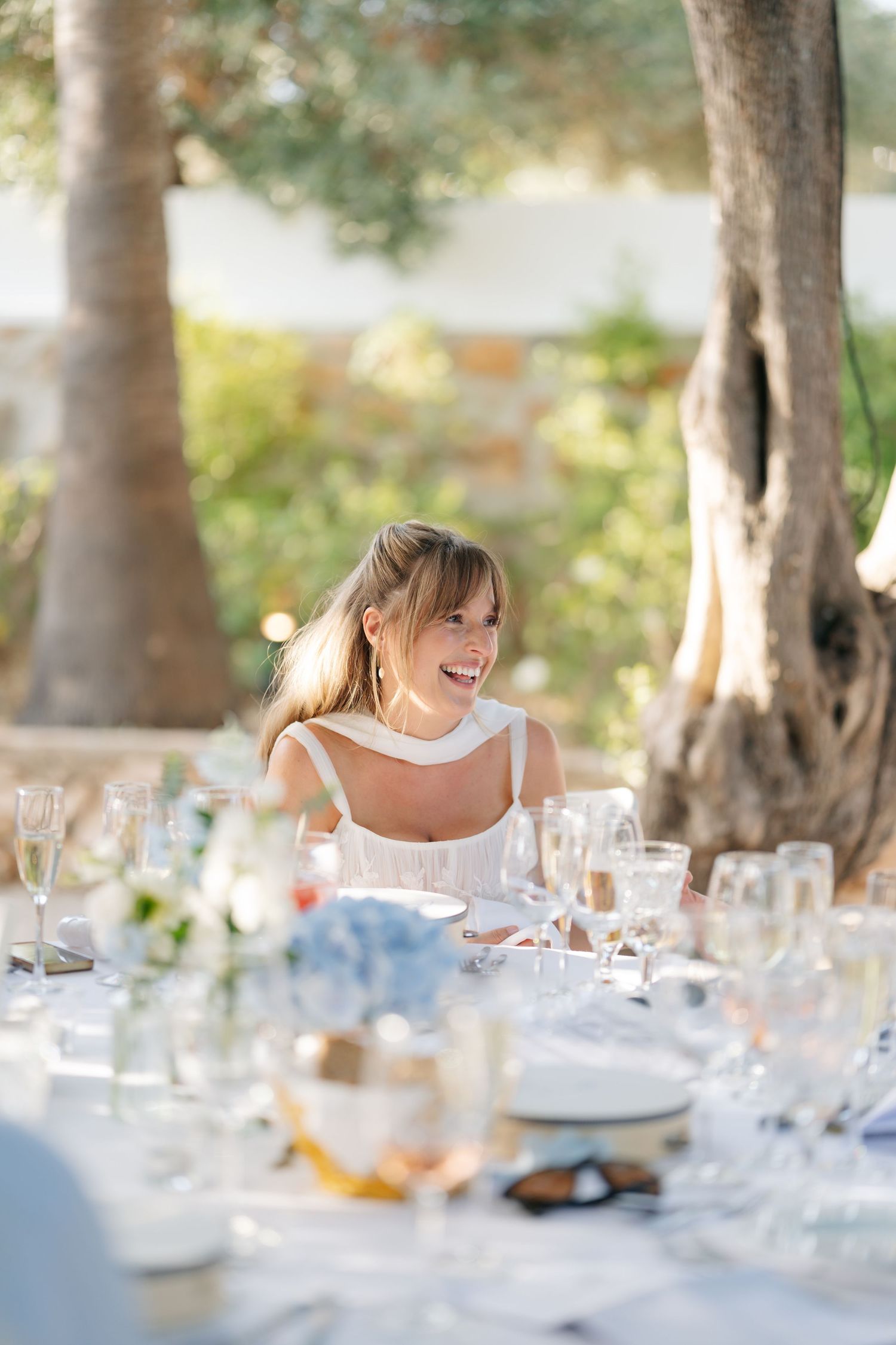 bride happy at wedding in portugal