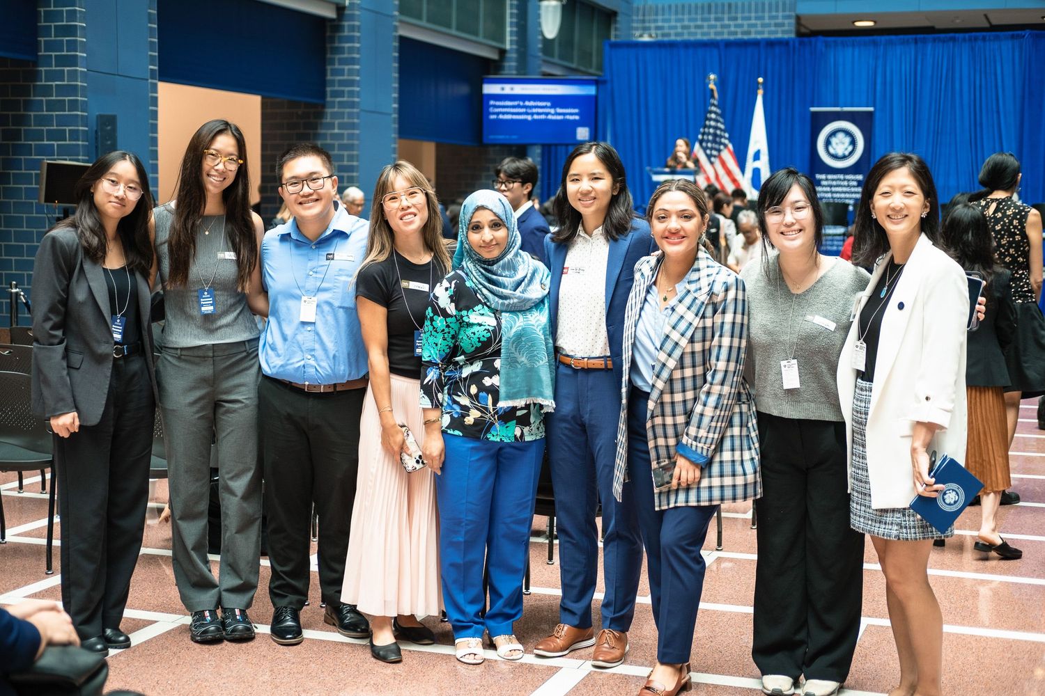 Group of young Asian Americans posing together at a White House Initiative on Asian Americans event.