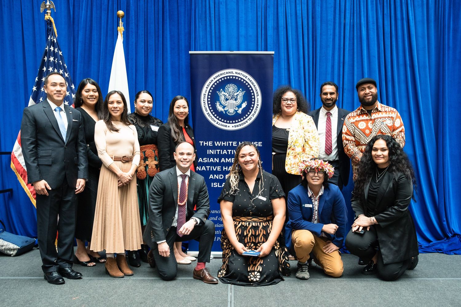 Group photo at the White House Initiative on Asian Americans, Native Hawaiians, and Pacific Islanders event.