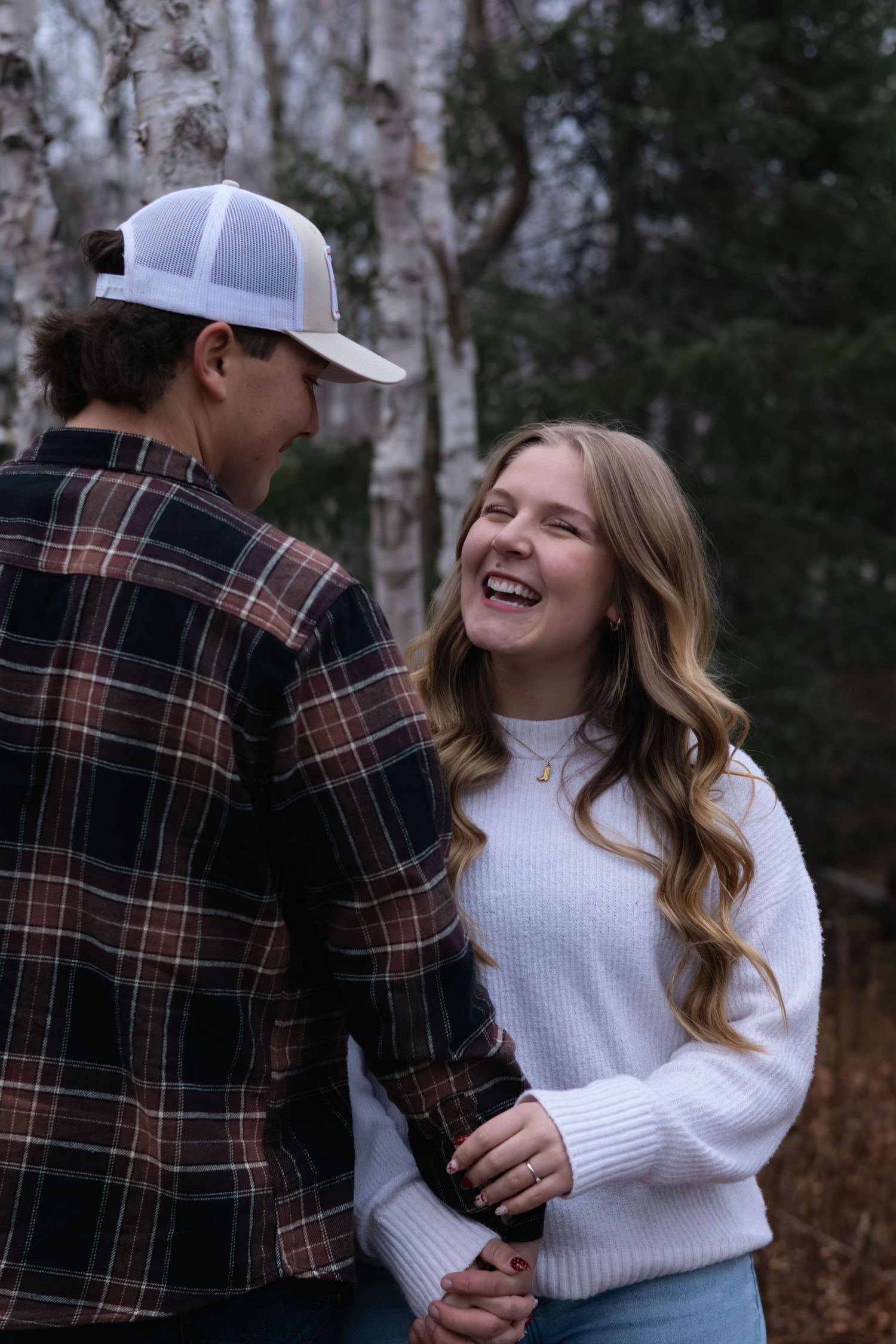 couples picture facing opposite ways