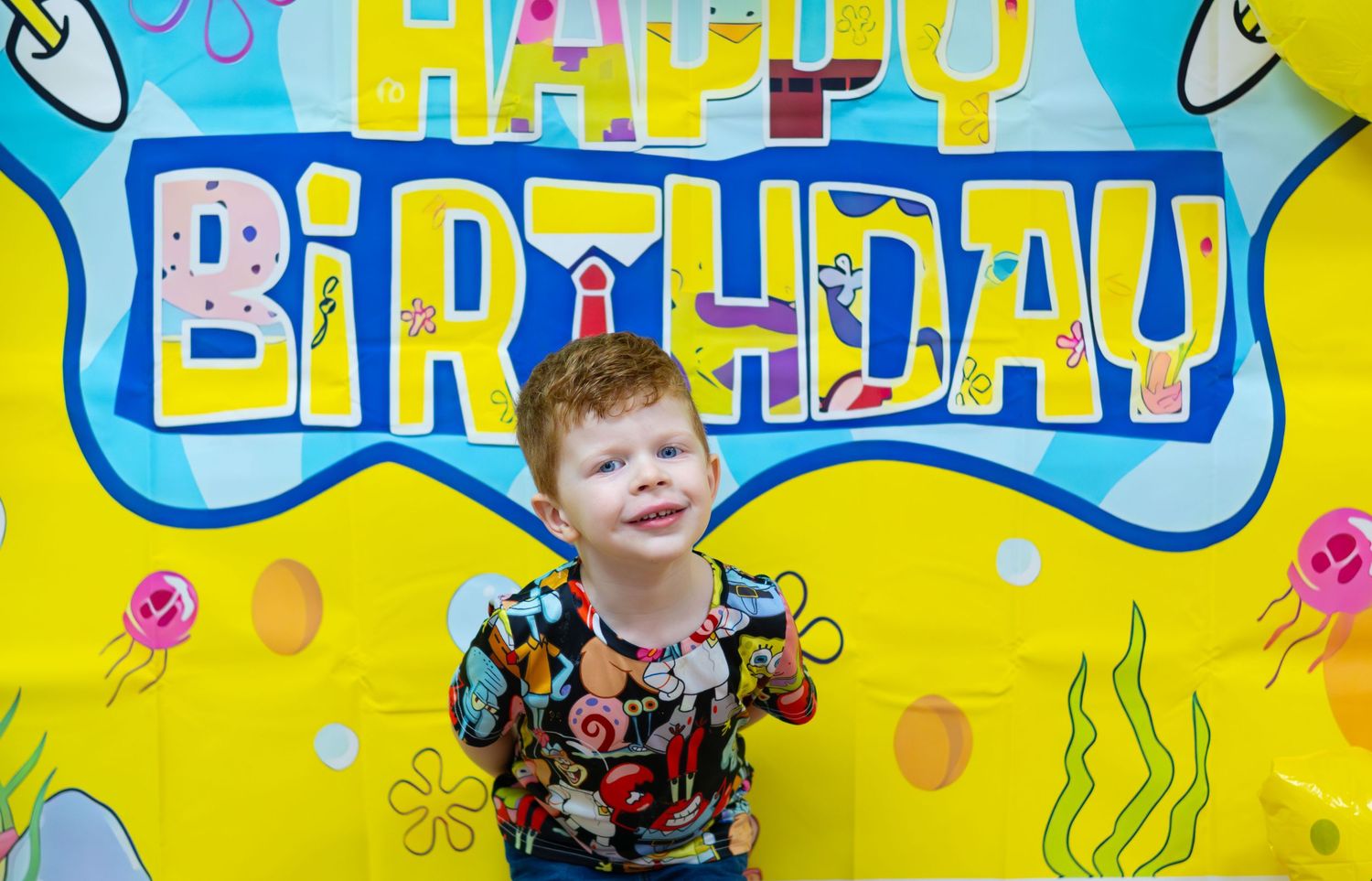 little boy portrait at birthday