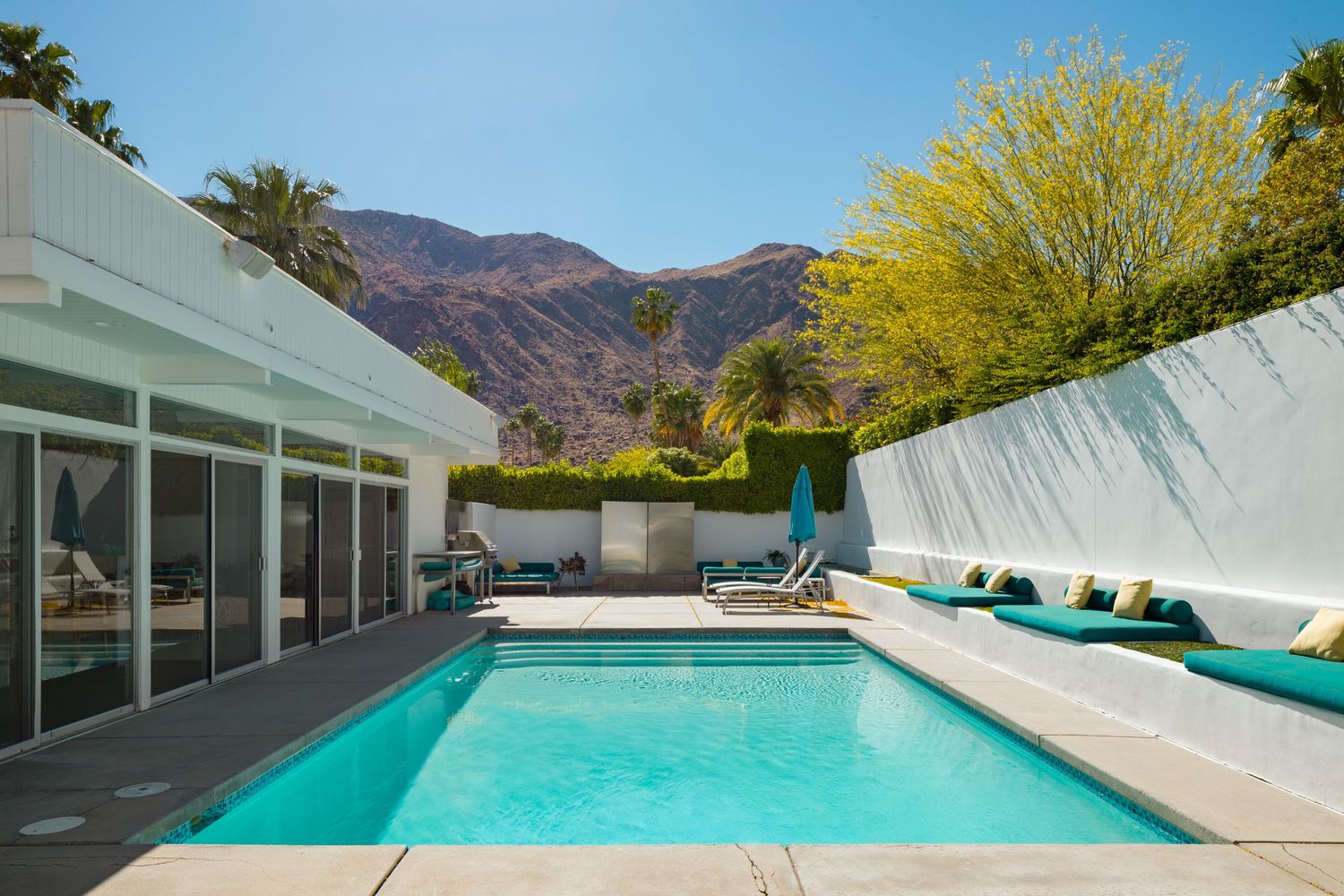 View of the mountains from the pool before renovations