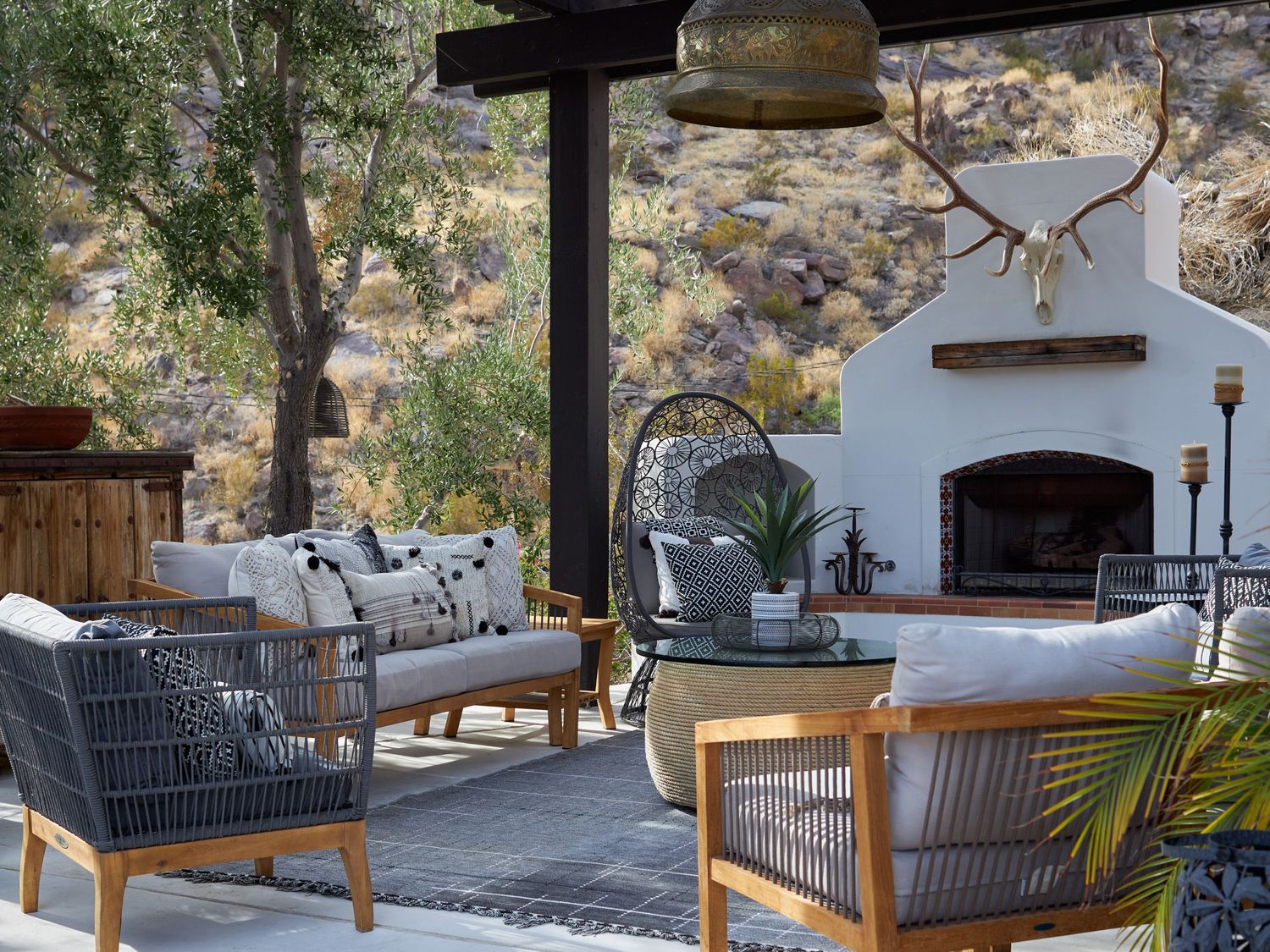 A southwestern styled patio or cabana in Palm Springs