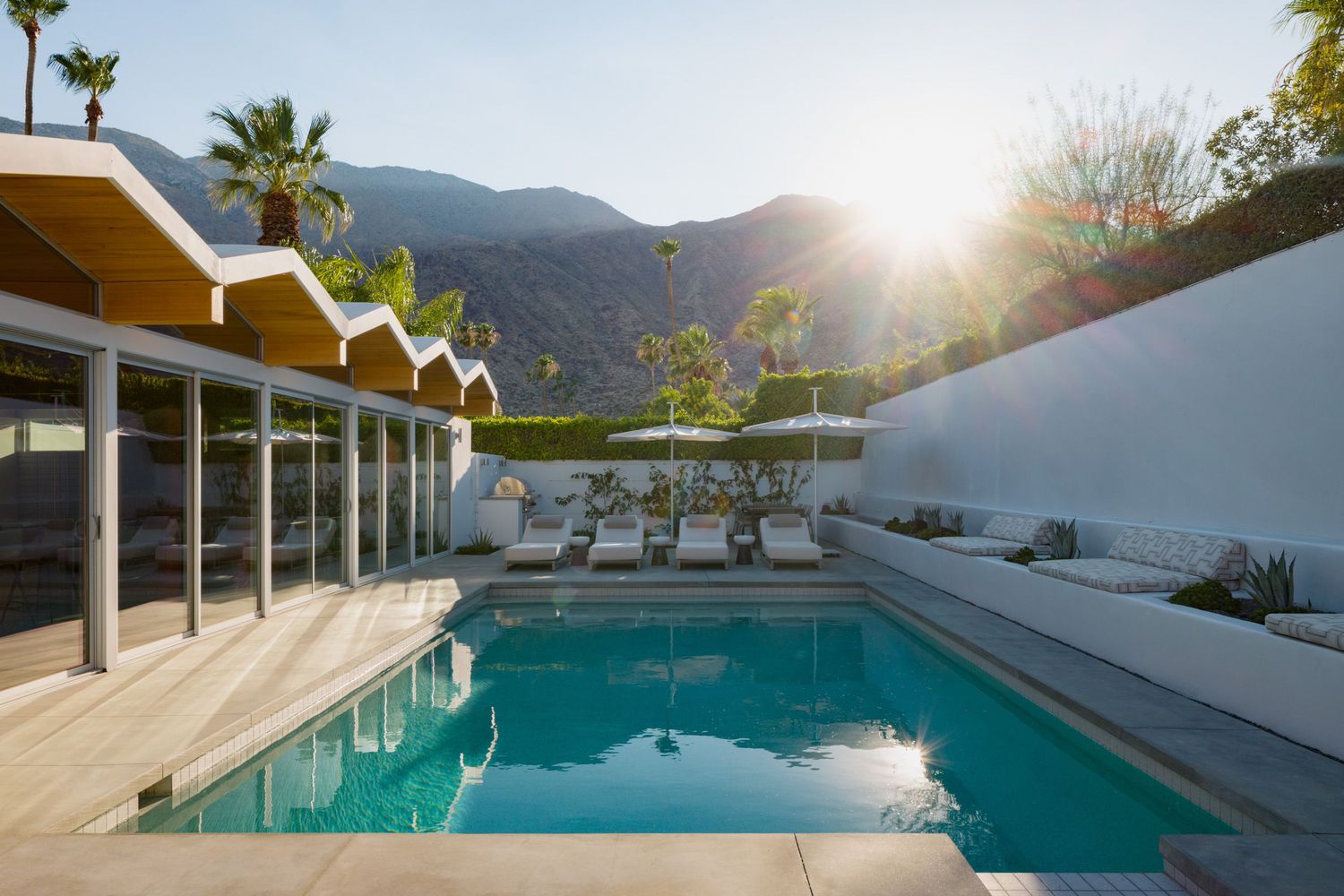 View of the mountains from the pool after  renovations