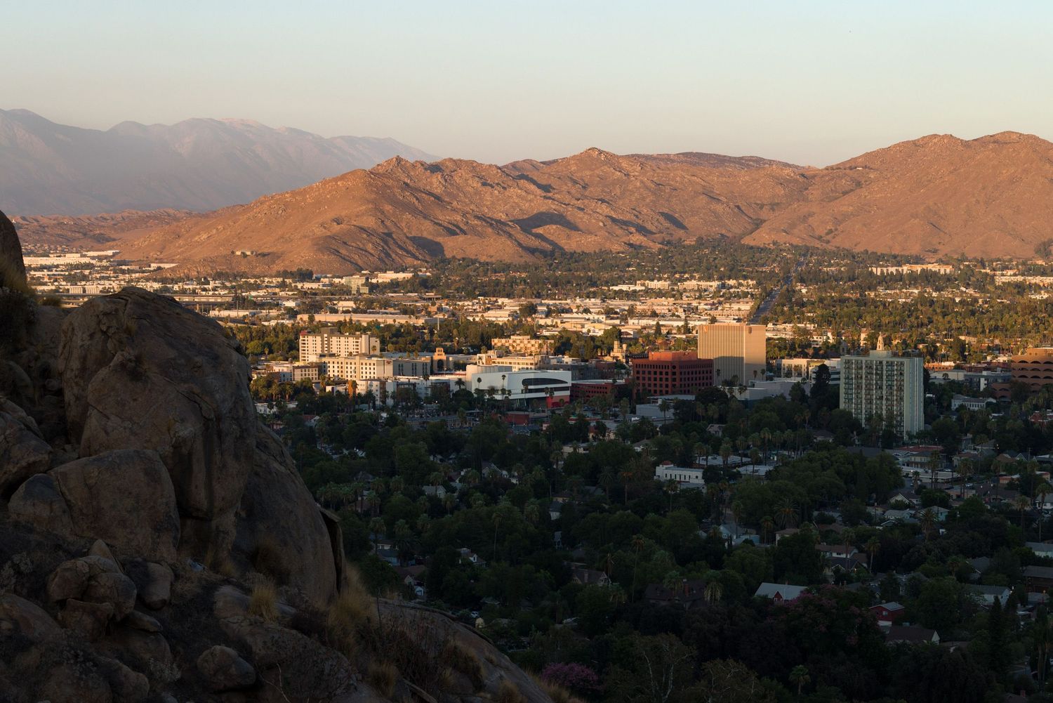 Riverside Main Library from Mount Rubidoux at sunset