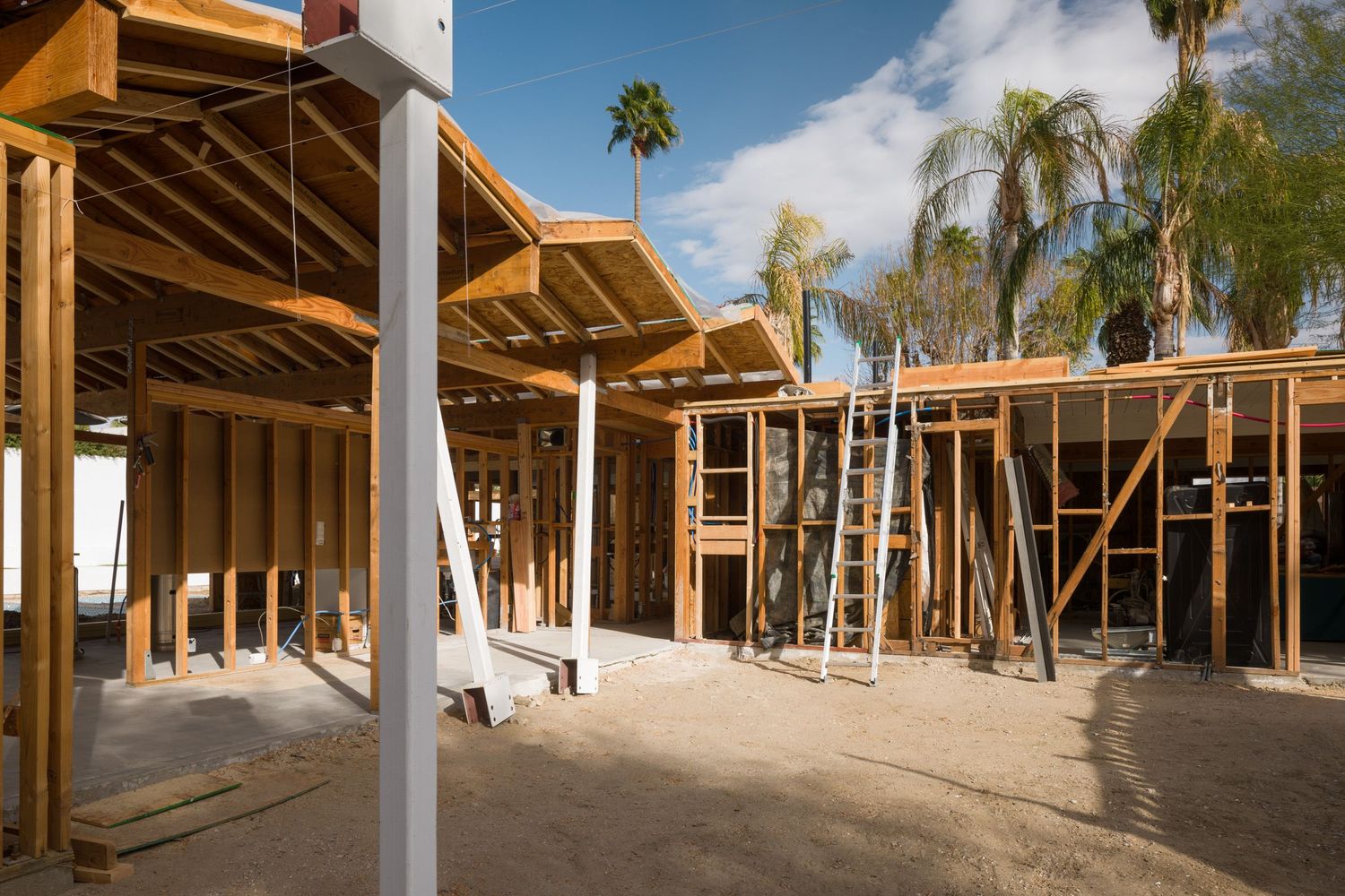 Exterior entry during construction