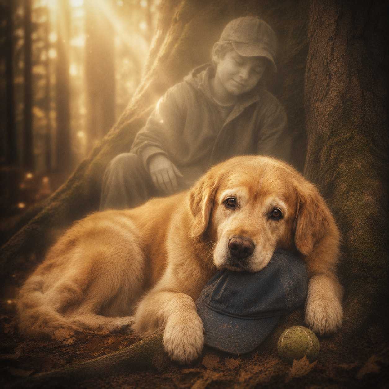 Dog portrait in warm golden light for pet photography session
