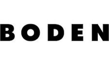 Boden clothing brand logo in bold black lettering.
