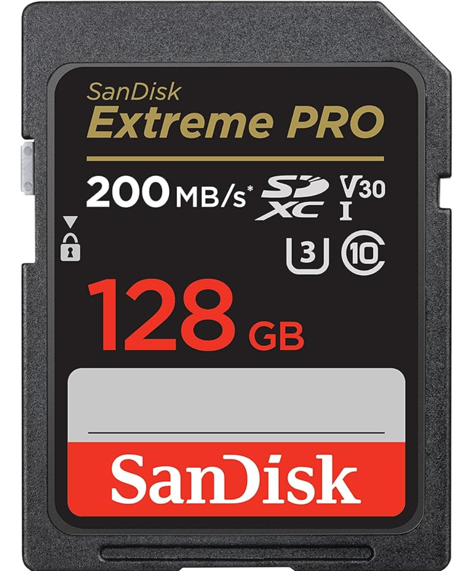 Close-up view of three SanDisk Pro memory SD cards showing different storage capacities and transfer speeds.