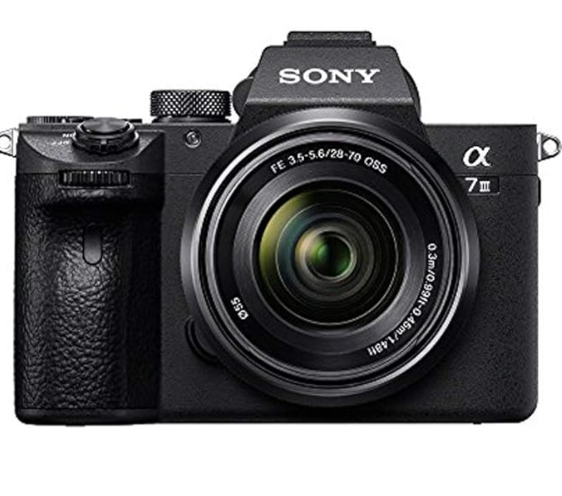 Sony Alpha 7 II mirrorless digital camera with standard zoom lens shown from side view in black finish.