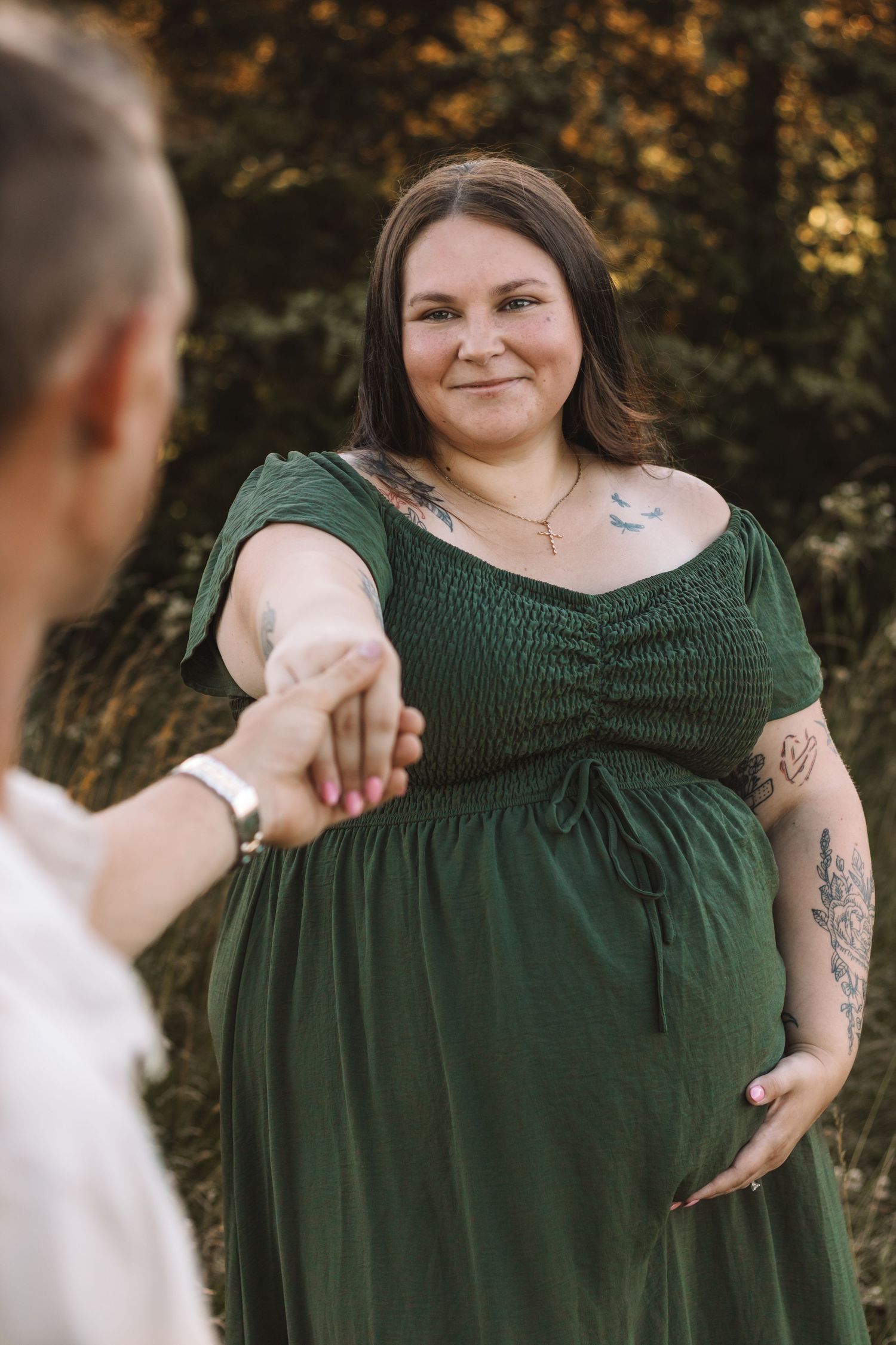 Emotional maternity portrait of expecting mother in lewis county Washington