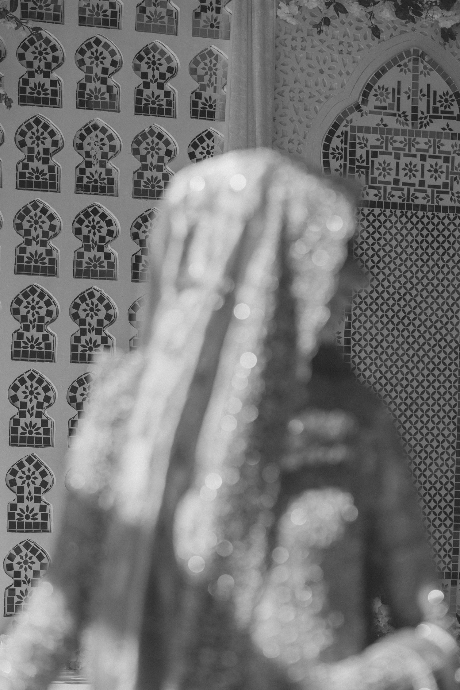 Dallas wedding bride artistic shot with blur effect.