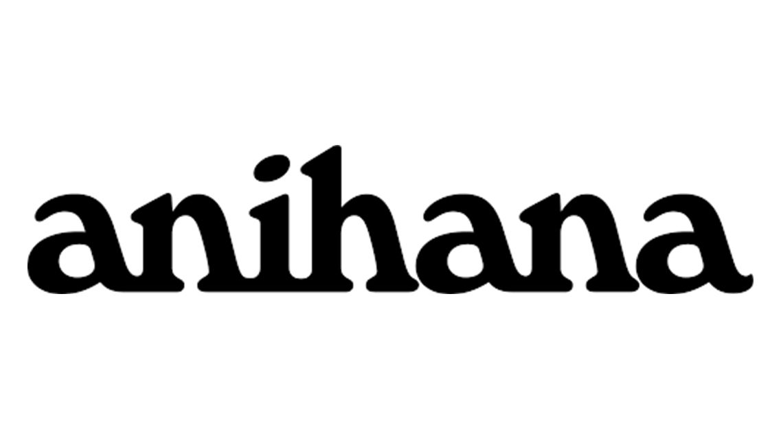 Anihana brand logo displayed in bold black lowercase serif typography on a clean white background.