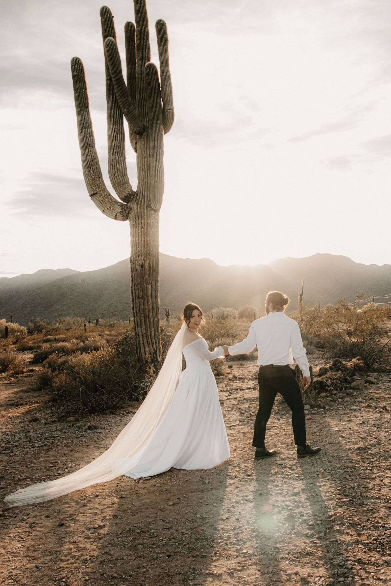Scottsdale Arizona bridal photography featuring an elegant wedding dress and artistic editorial-inspired portraiture.