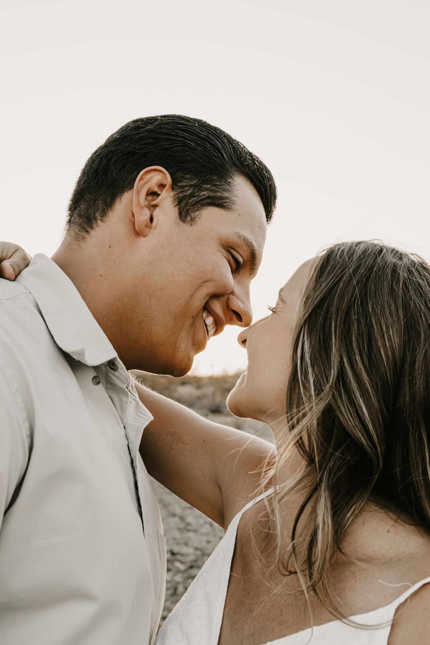 Romantic couple photographed in Phoenix Arizona by BOSC Photography with candid emotion, natural connection and timeless editorial.