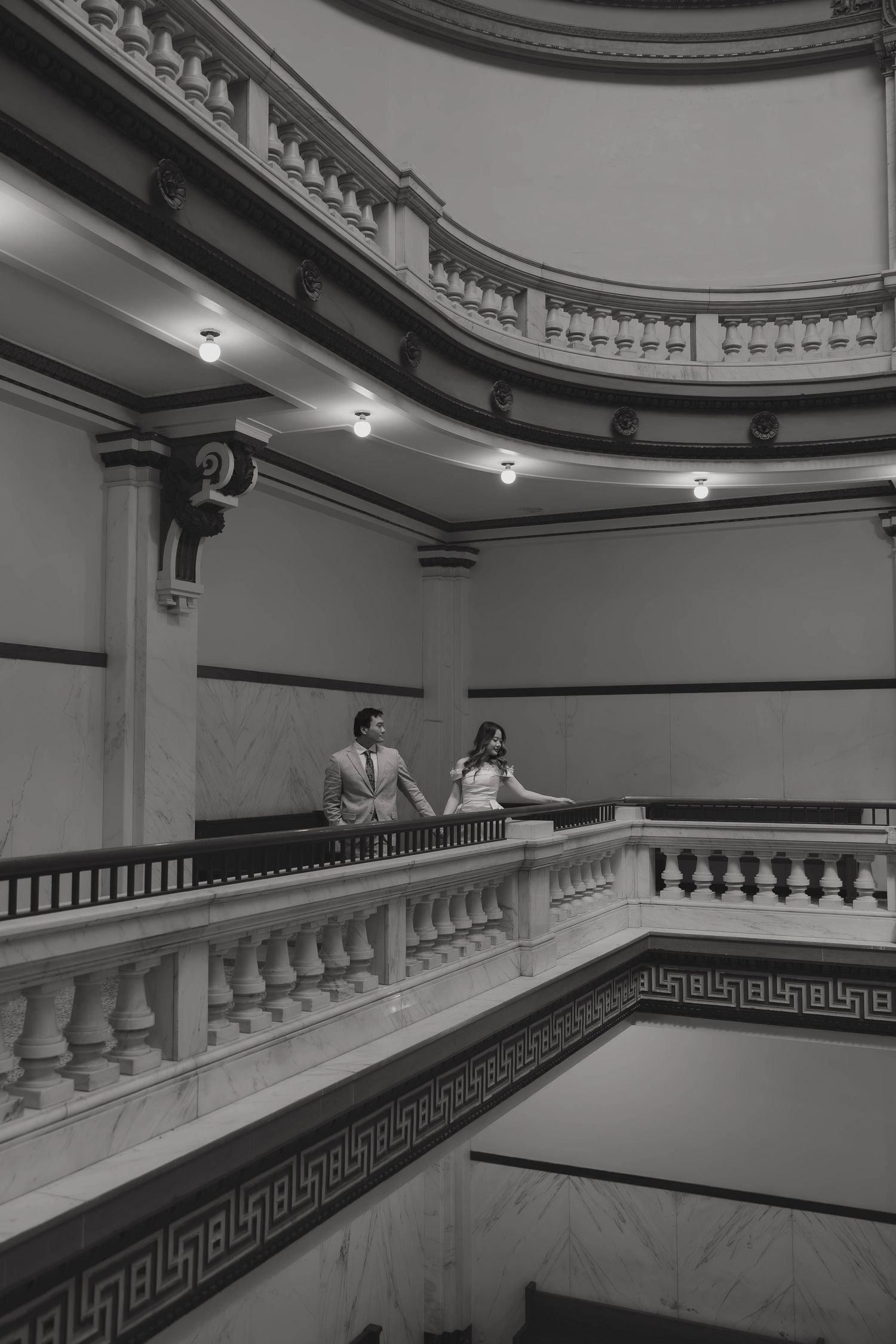 Bride and groom enjoying their first moments as newlyweds