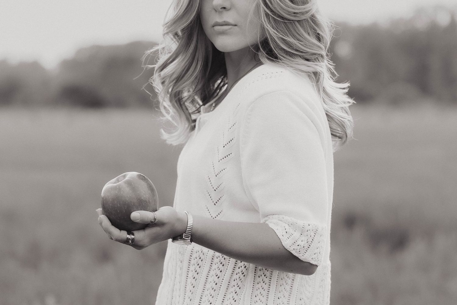 portrait session with an apple
