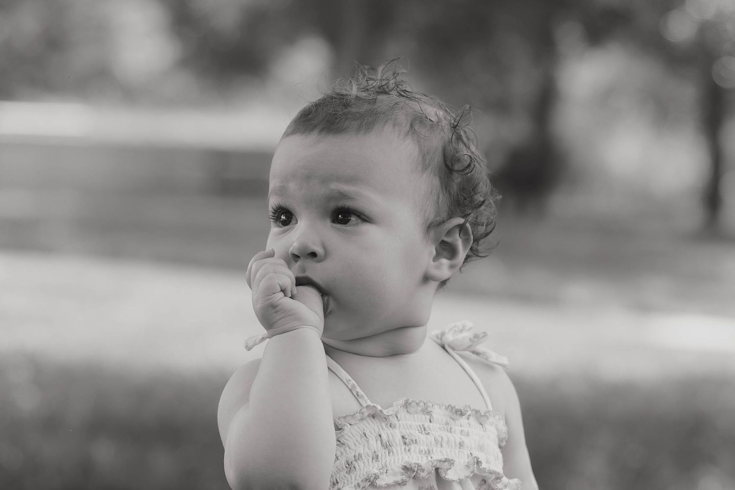 Toddler content in the park