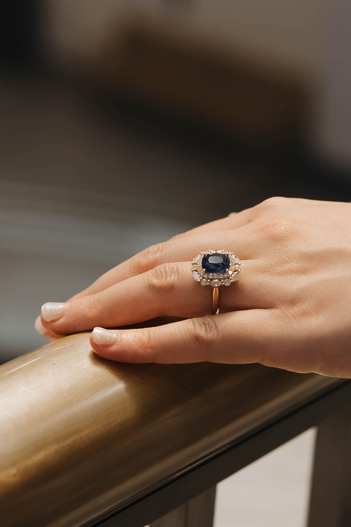 Close up portrait of the brides wedding ring