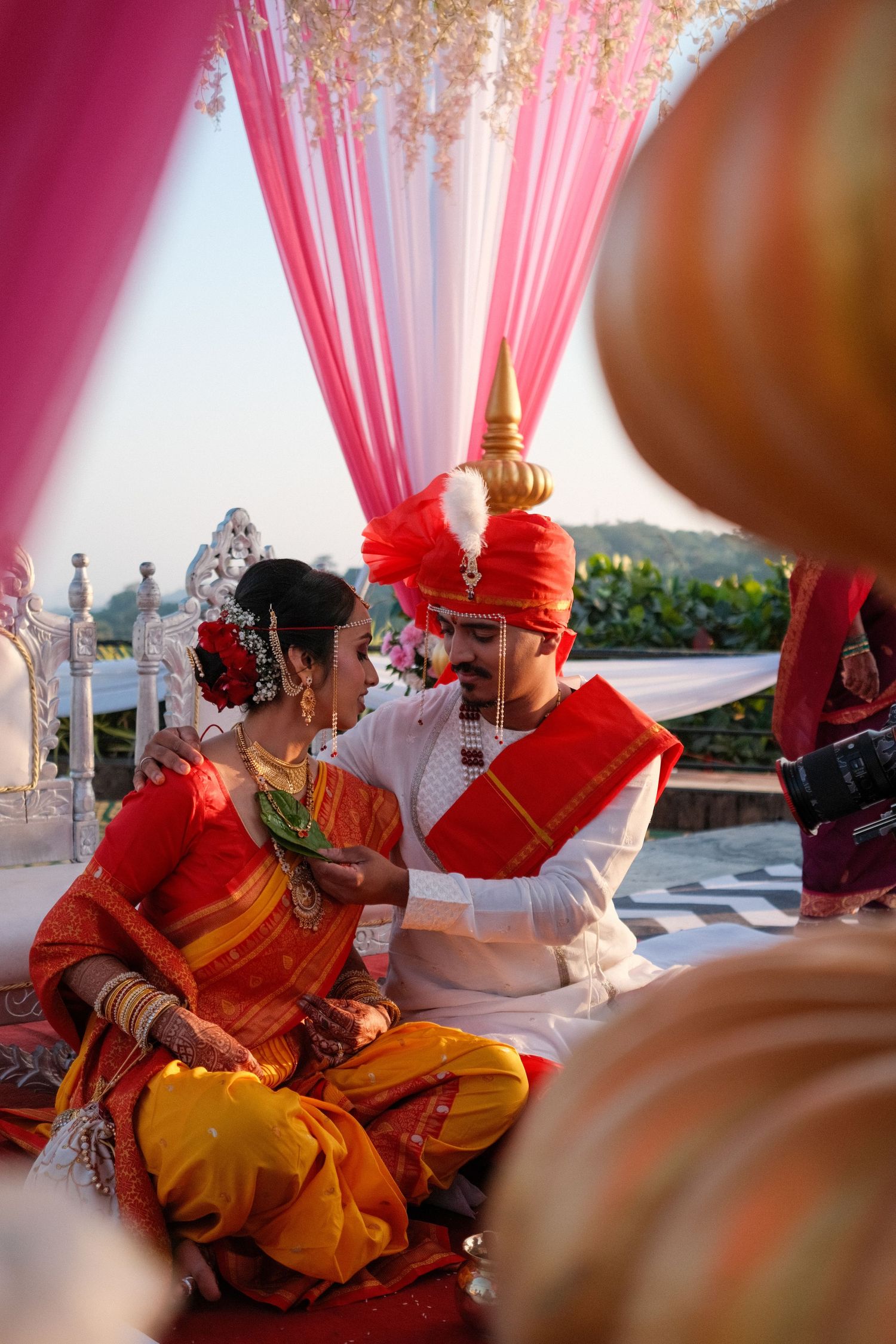 Intimate wedding scene from a family gathering, emphasizing emotion and storytelling.