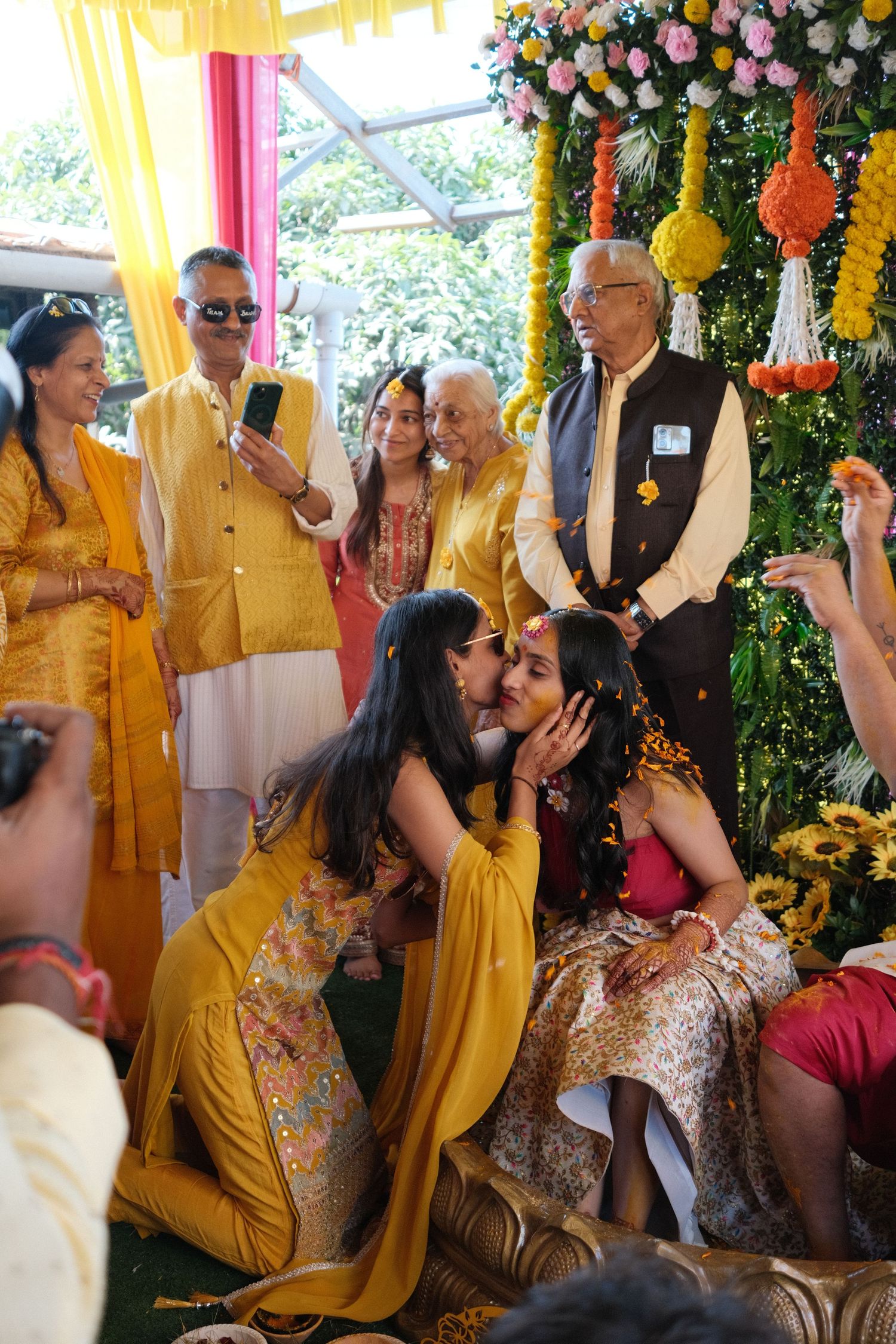 Intimate scene from a family gathering, emphasizing emotion and storytelling.