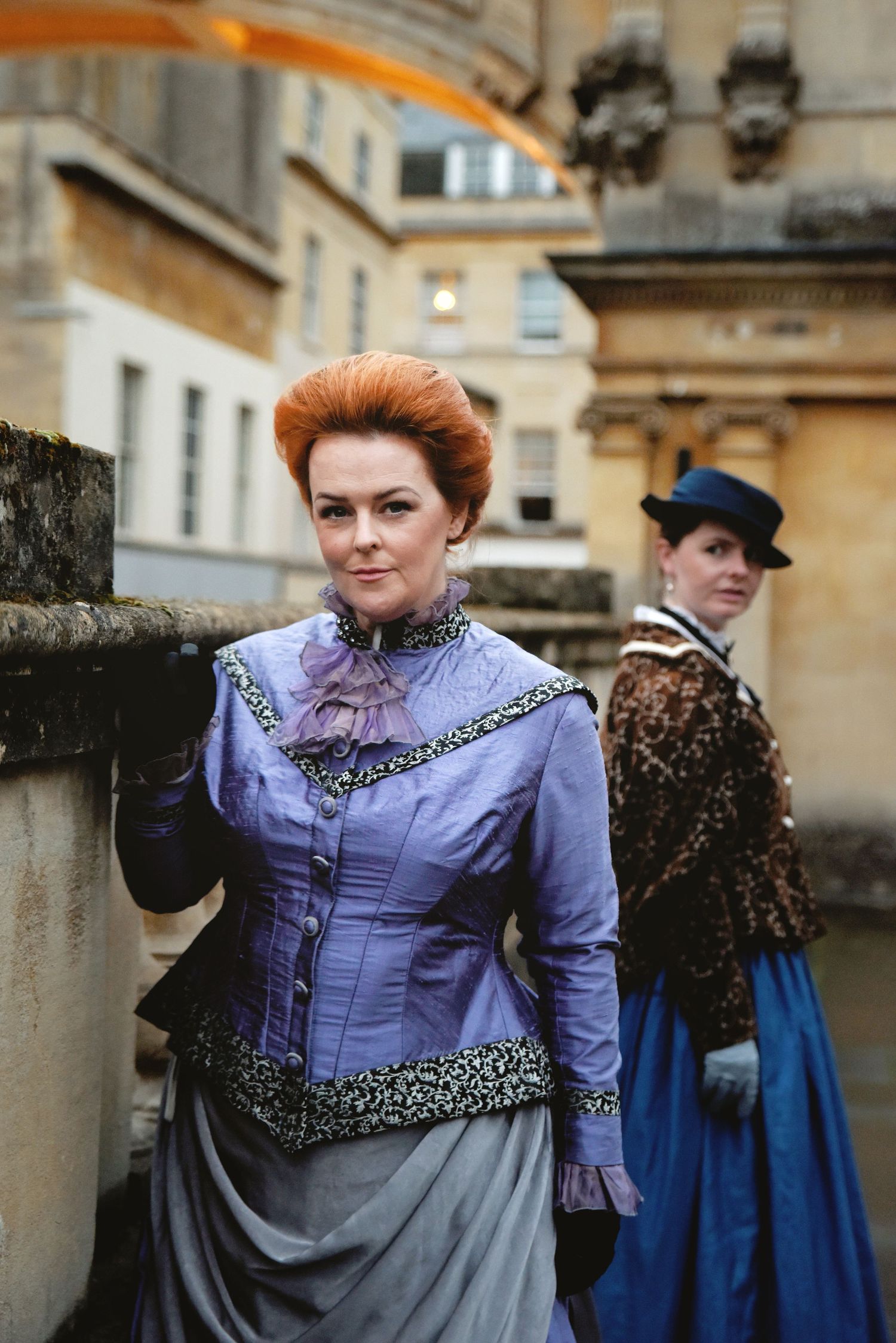 Publicity photo of Torchlight Mysteries actor for Torchlight Heritage, taken at the Roman baths