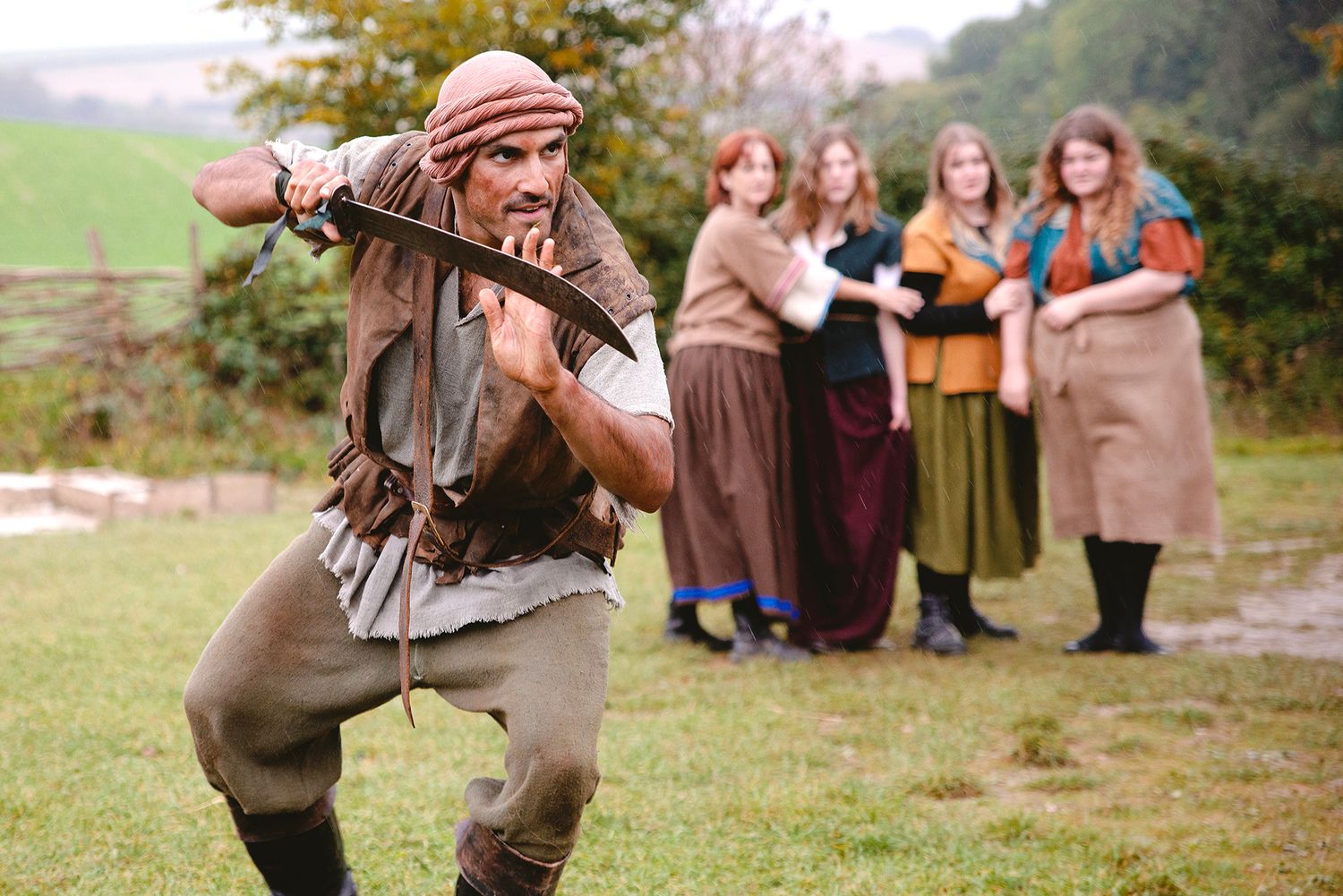 Unit still from feature film The Four Warriors starring Christopher Dane, Glenn Speers, Alex Childs, Hadrian Howard, Fergal Coghlan
