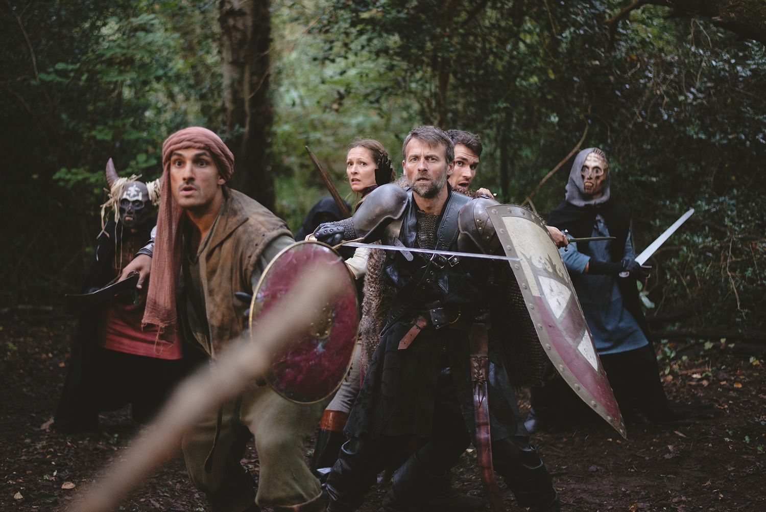Unit still from feature film The Four Warriors starring Christopher Dane, Glenn Speers, Alex Childs, Hadrian Howard, Fergal Coghlan
