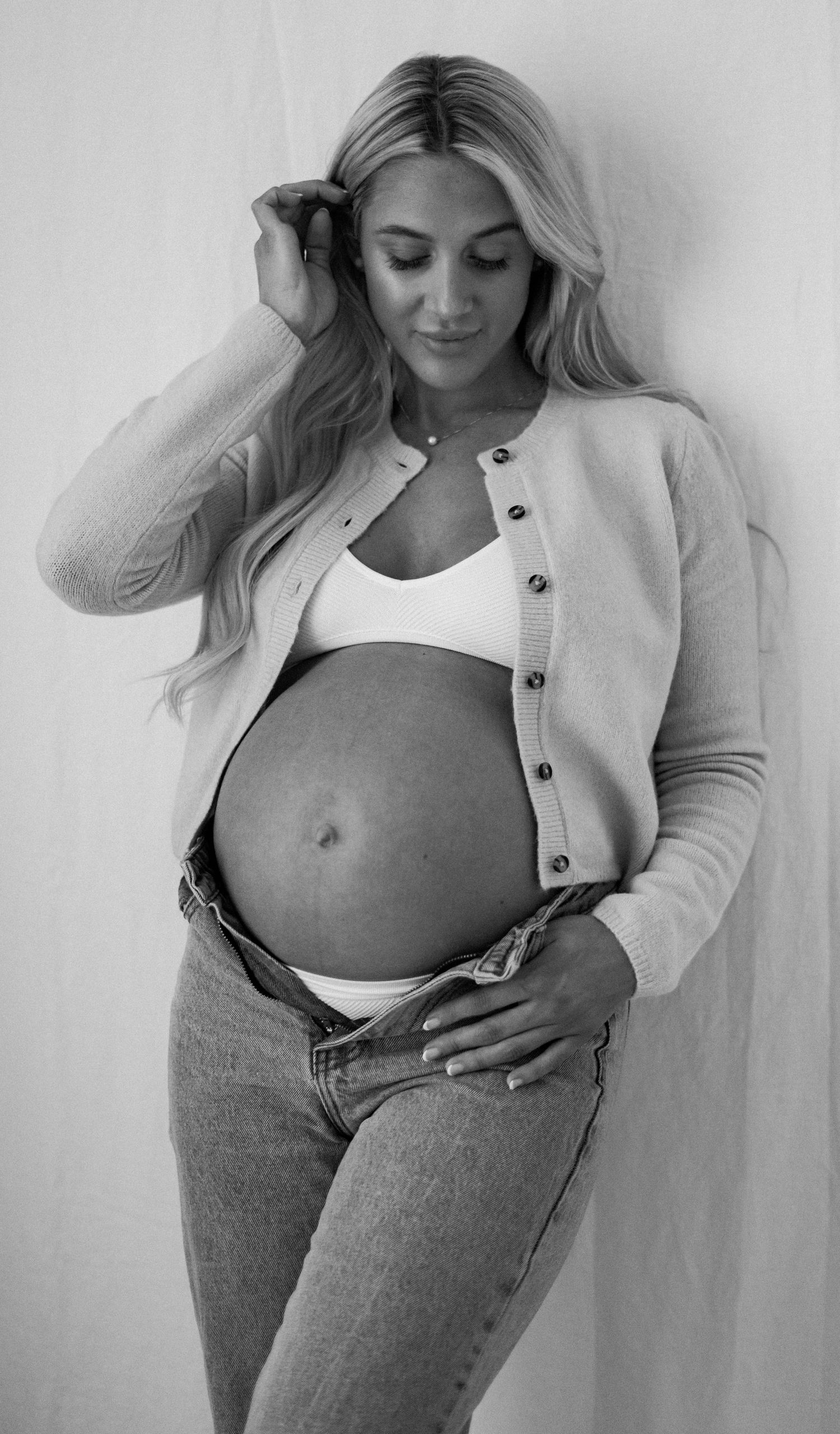 Studio shoot for maternity from our cosy studio in Torquay
