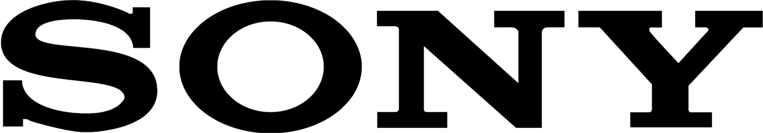 Black Sony logo text on white background showing the company's iconic wordmark design.