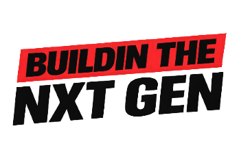Bold graphic logo reading 'Buildin The Nxt Gen' in black text on a red and white background.
