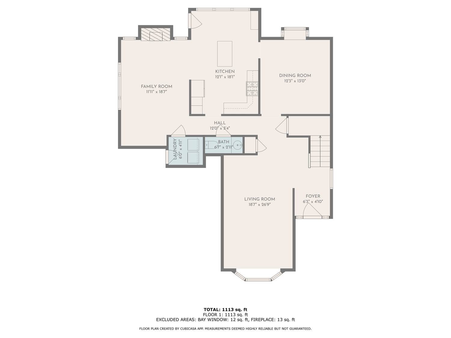 Architectural floor plan showing detailed room layouts and measurements of a residential property.