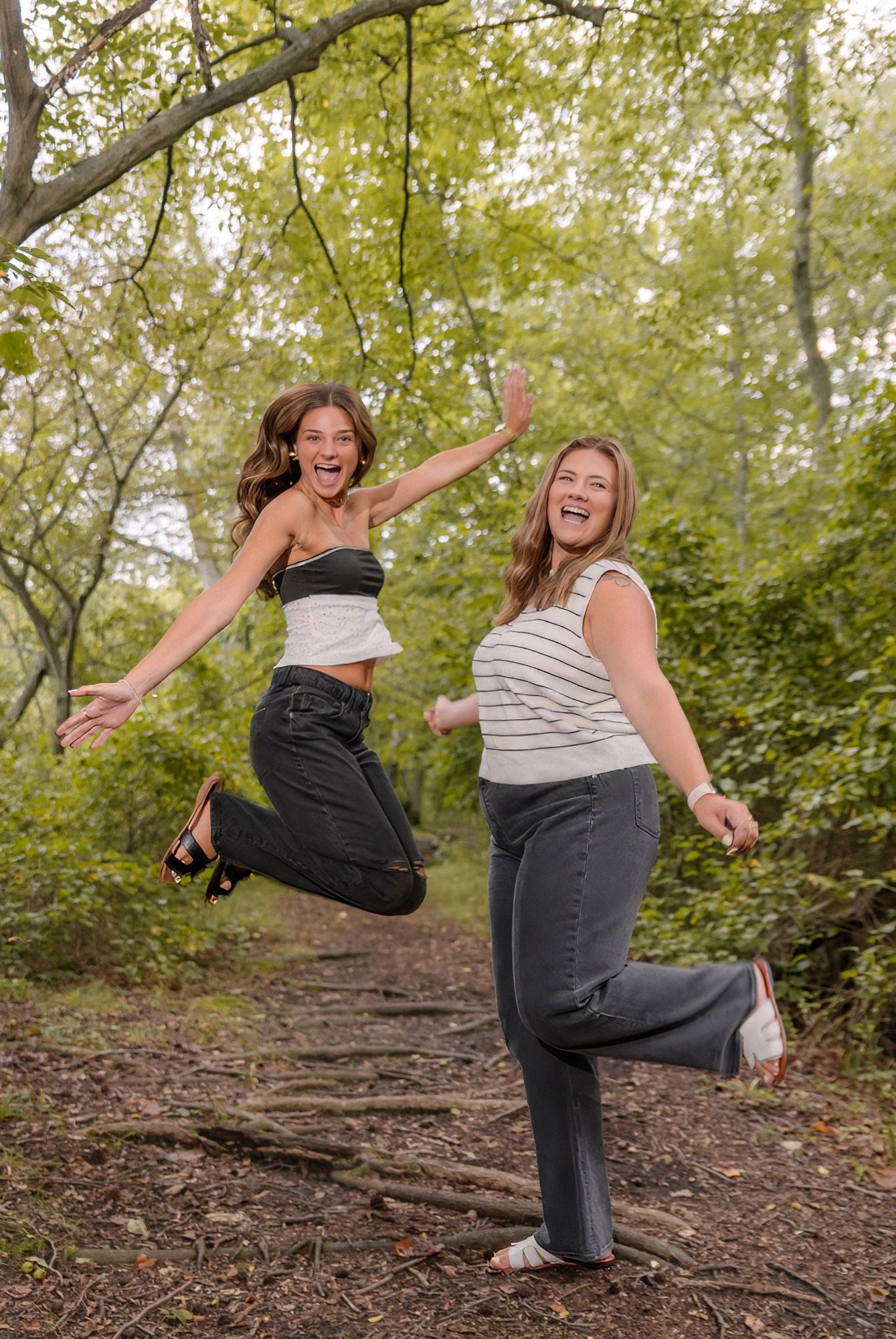 Family portrait photoshoot for 2 sisters at the Historic Smithville Park, Eastampton, NJ. A stroll in the park on a summer afternoon.