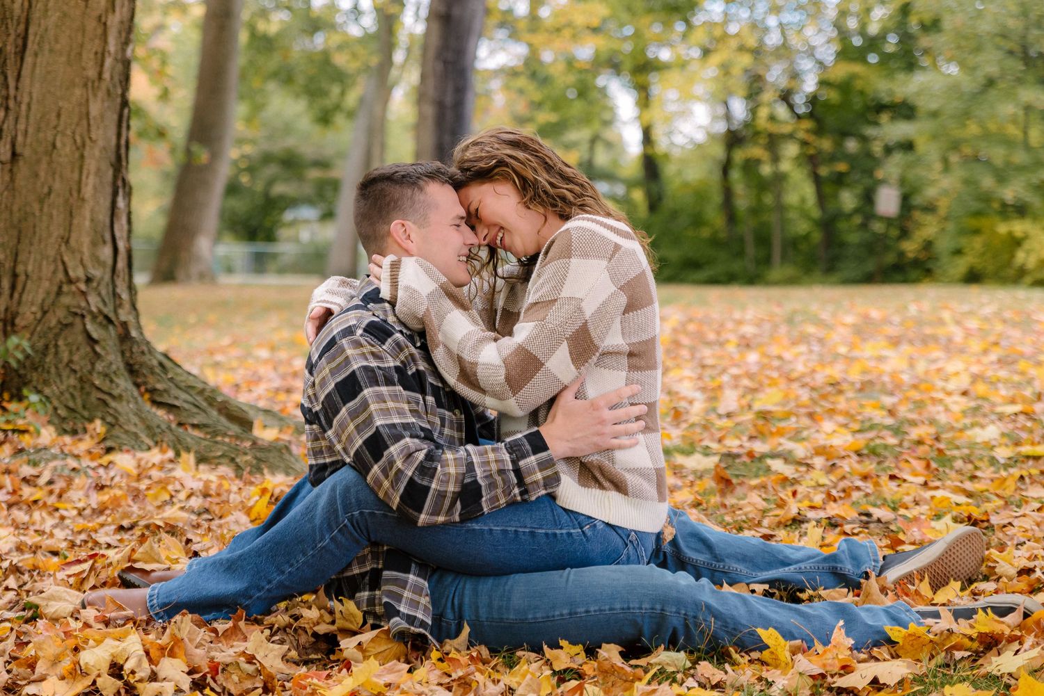 Wedding Anniversary photoshoot of a beautiful couple. Fall photos. Strawbridge Lake Park, Moorestown, NJ.