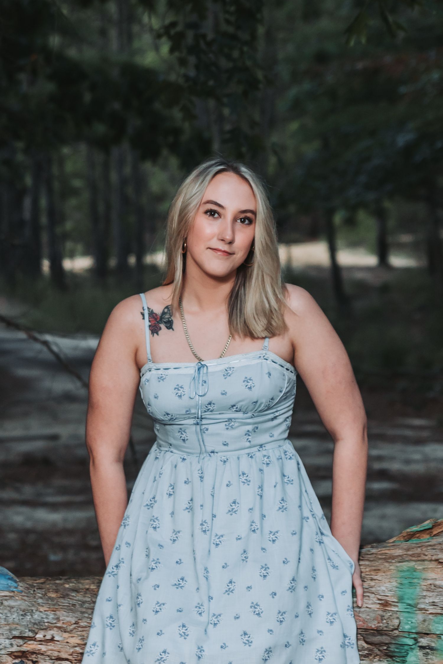 High school senior portrait photoshoot at the Stafford Forge Painted Tree, Eagleswood, NJ.