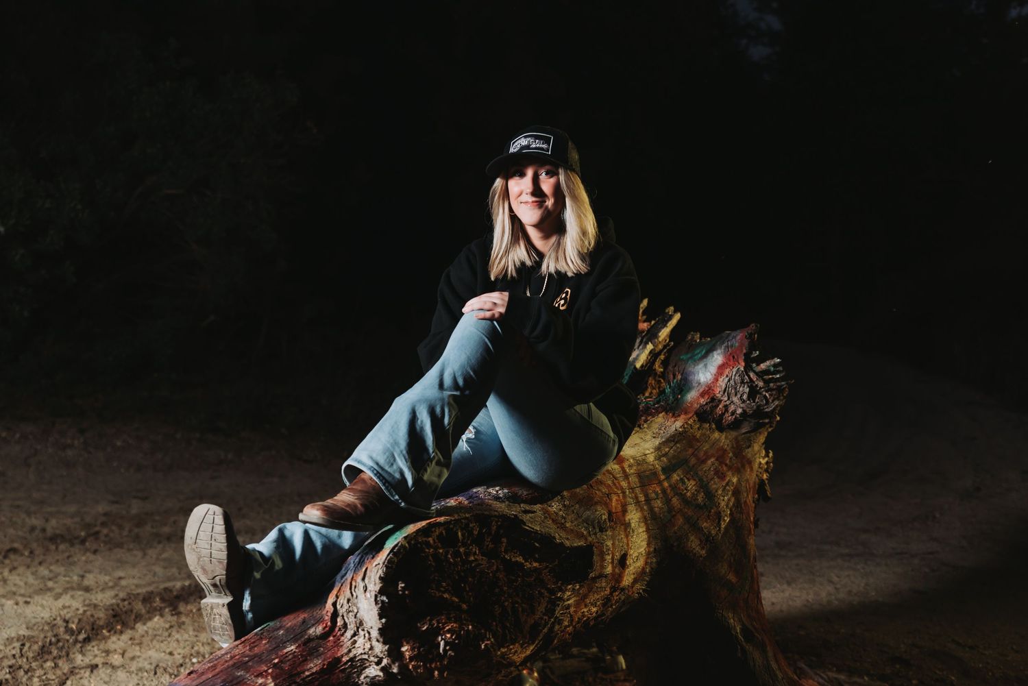High school senior portrait photoshoot at the Stafford Forge Painted Tree, Eagleswood, NJ.