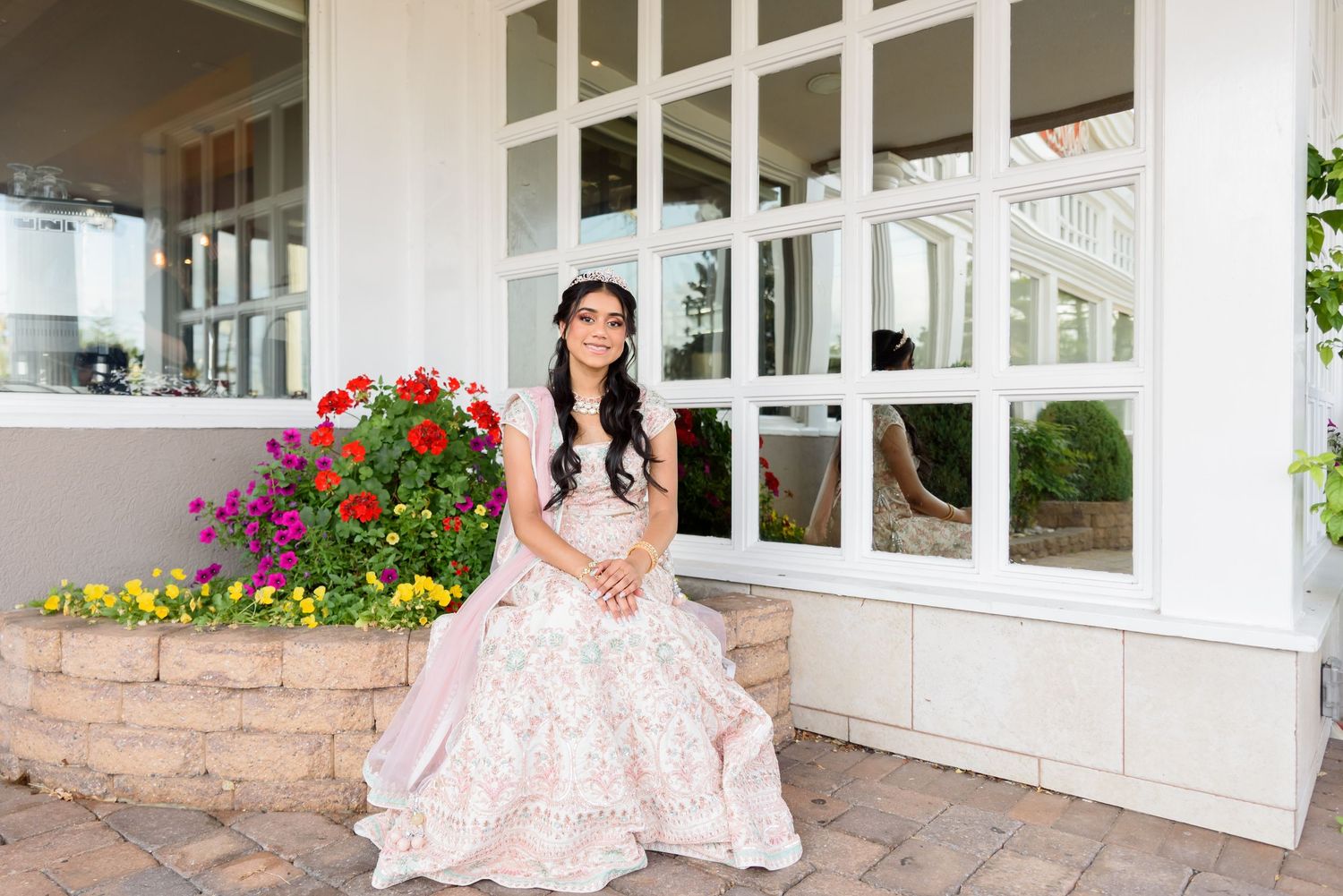 Sweet 16 Birthday pre-event portraits photoshoot at Adelphia Restaurant & Events, Deptford, NJ. Birthday girl just outside the venue.