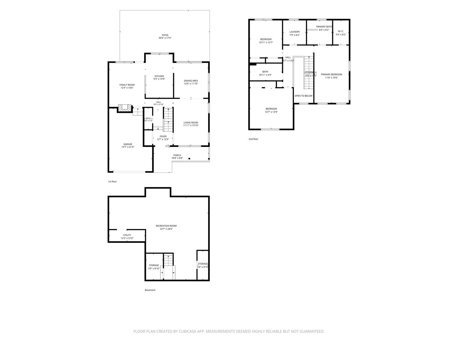 Multi-level house floor plan showing detailed room layouts across three floors with labeled spaces and dimensions.