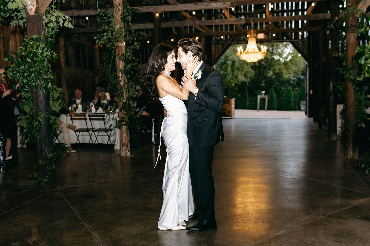 A groom and bride dancing at their wedding in Nashville, TN