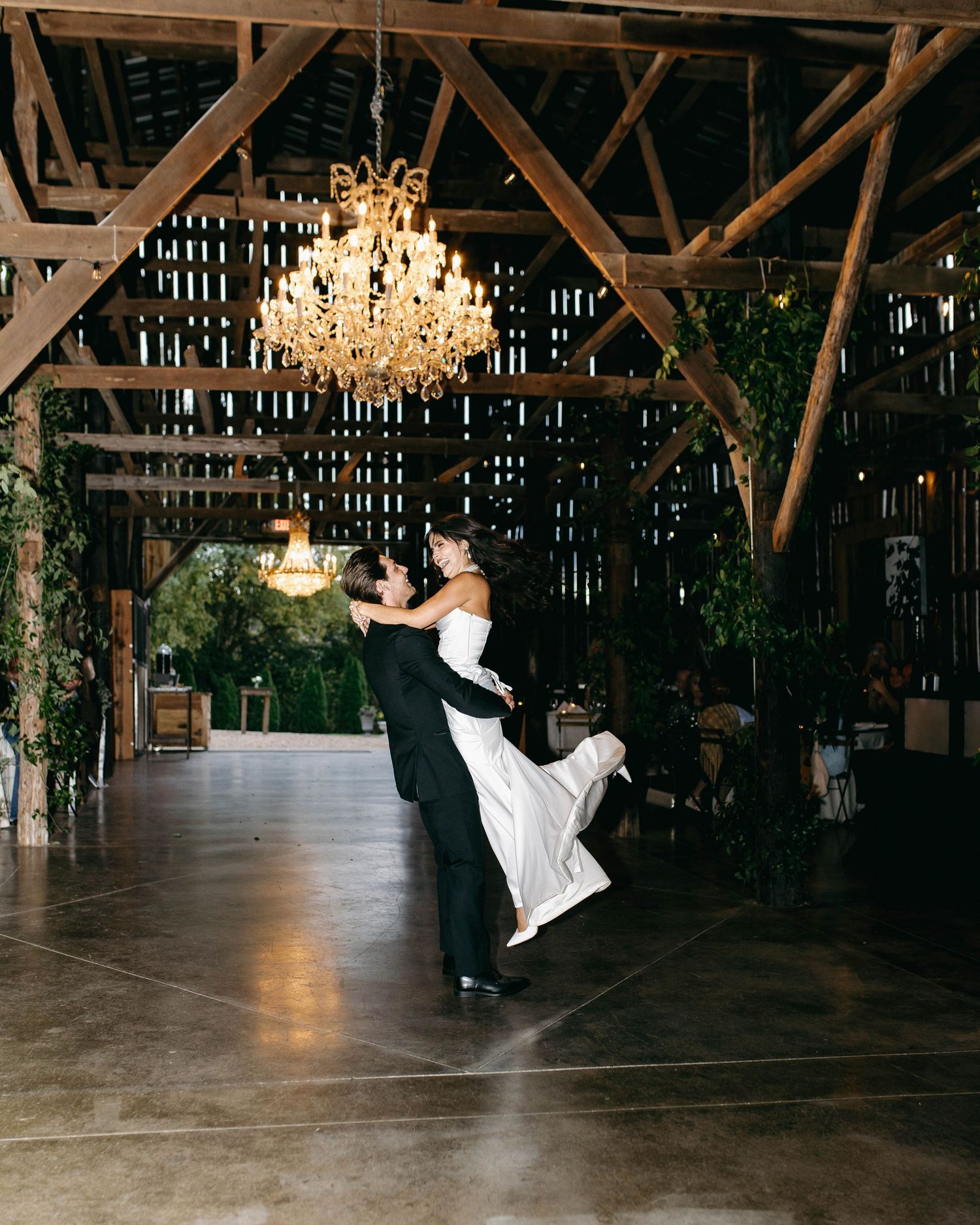 A groom and bride dancing at their wedding in Nashville, TN