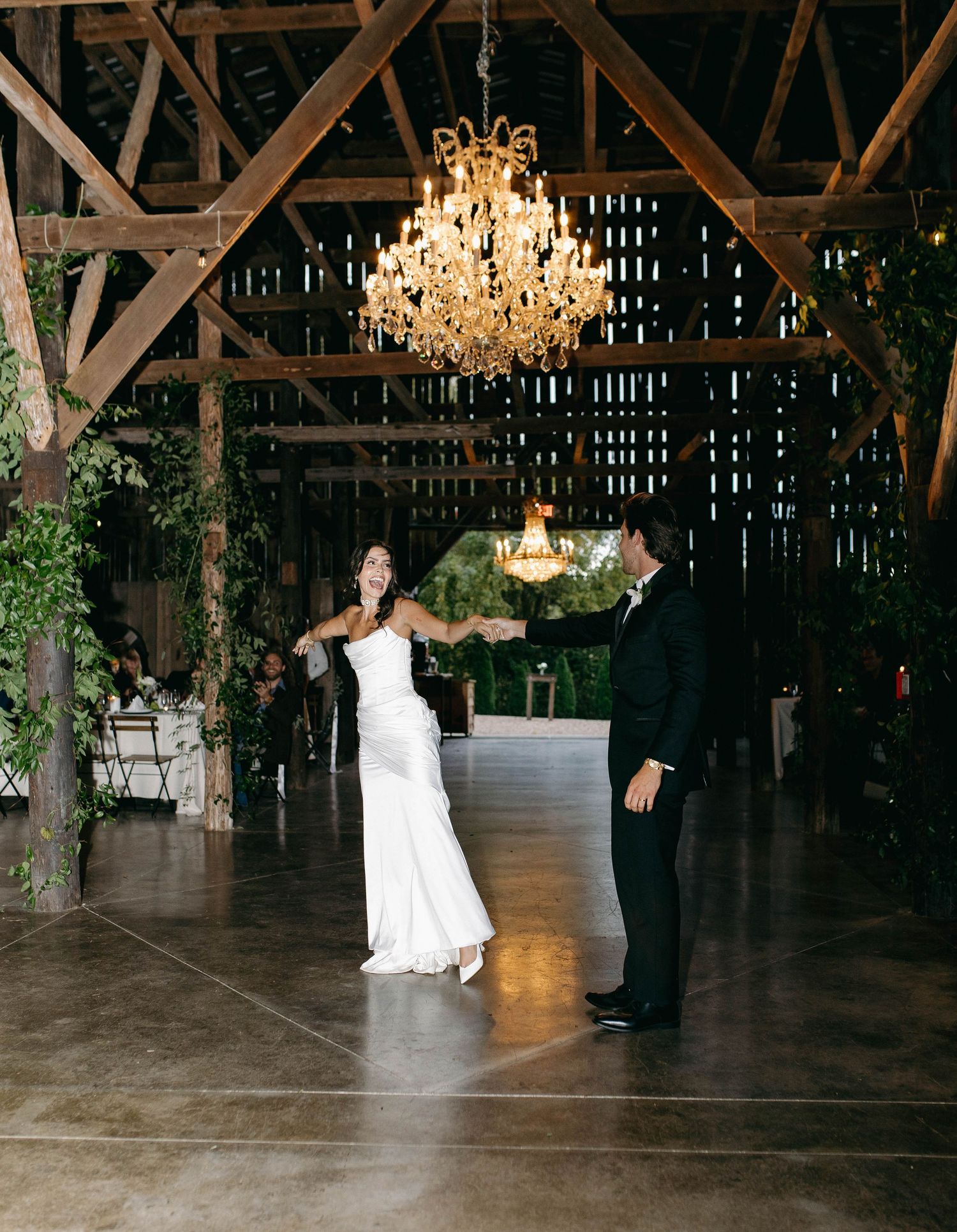 A groom and bride dancing at their wedding in Nashville, TN