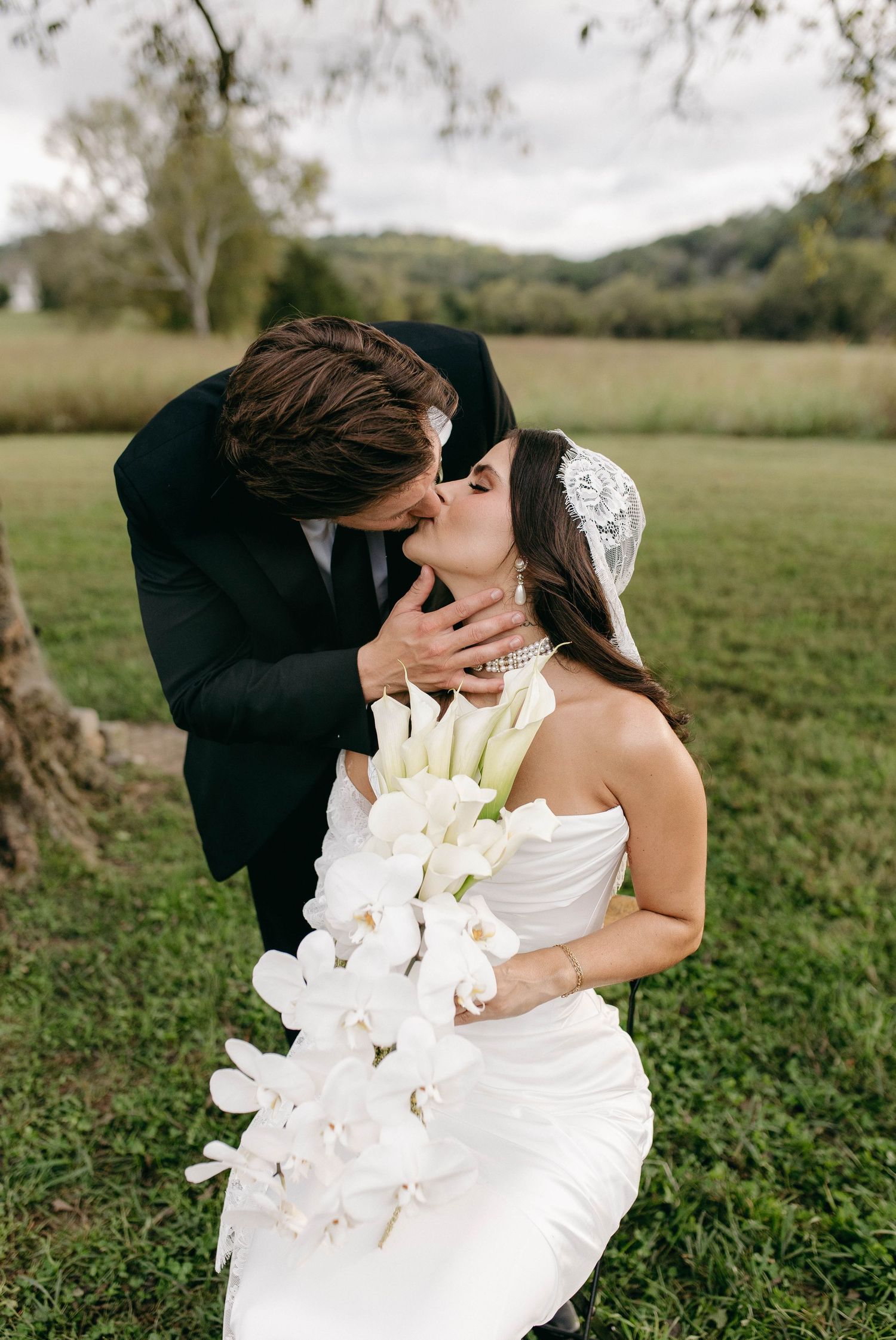A bride and groom on their wedding day in Nashville, TN