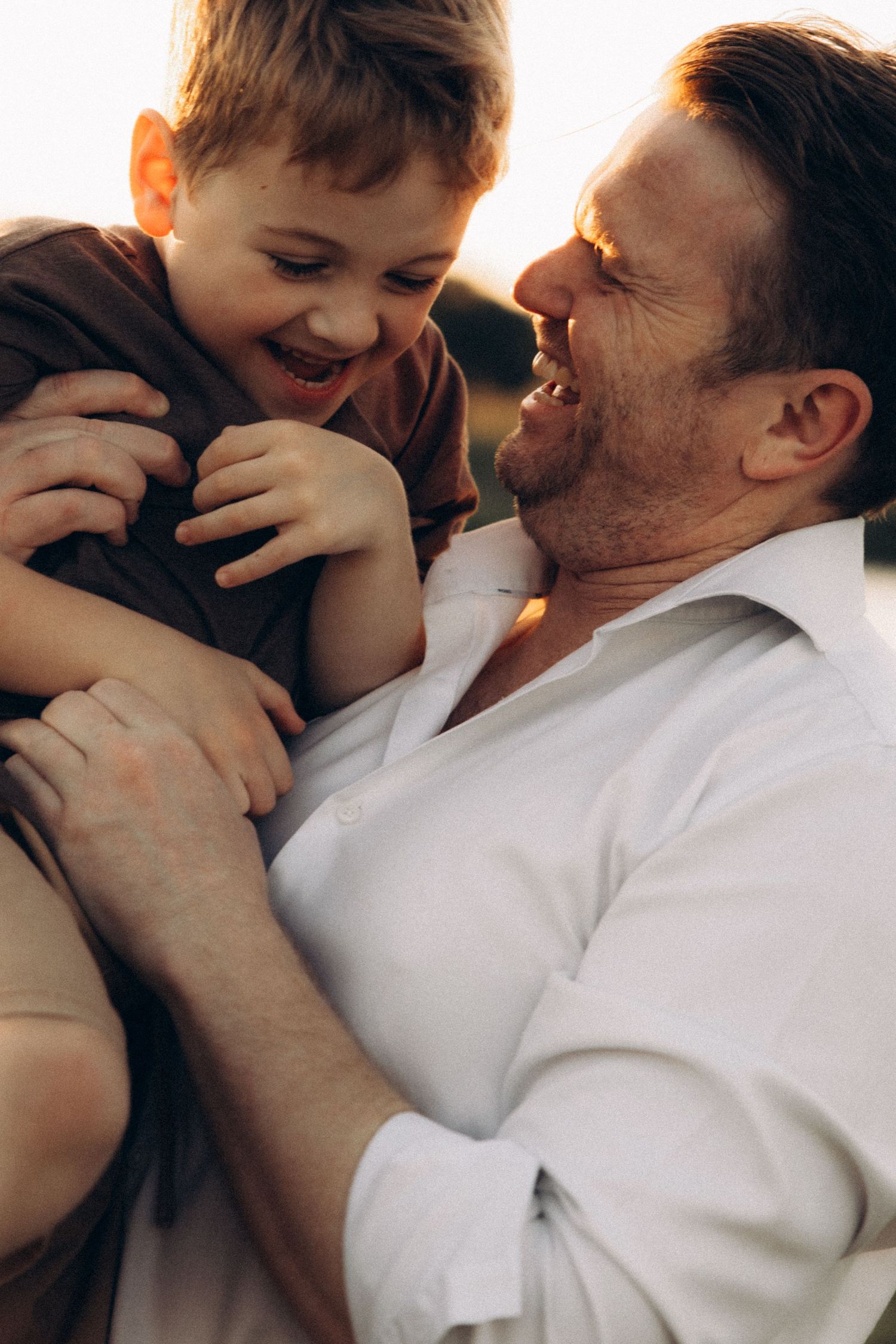 Close-up sequence of tender moments shared between parent and child.