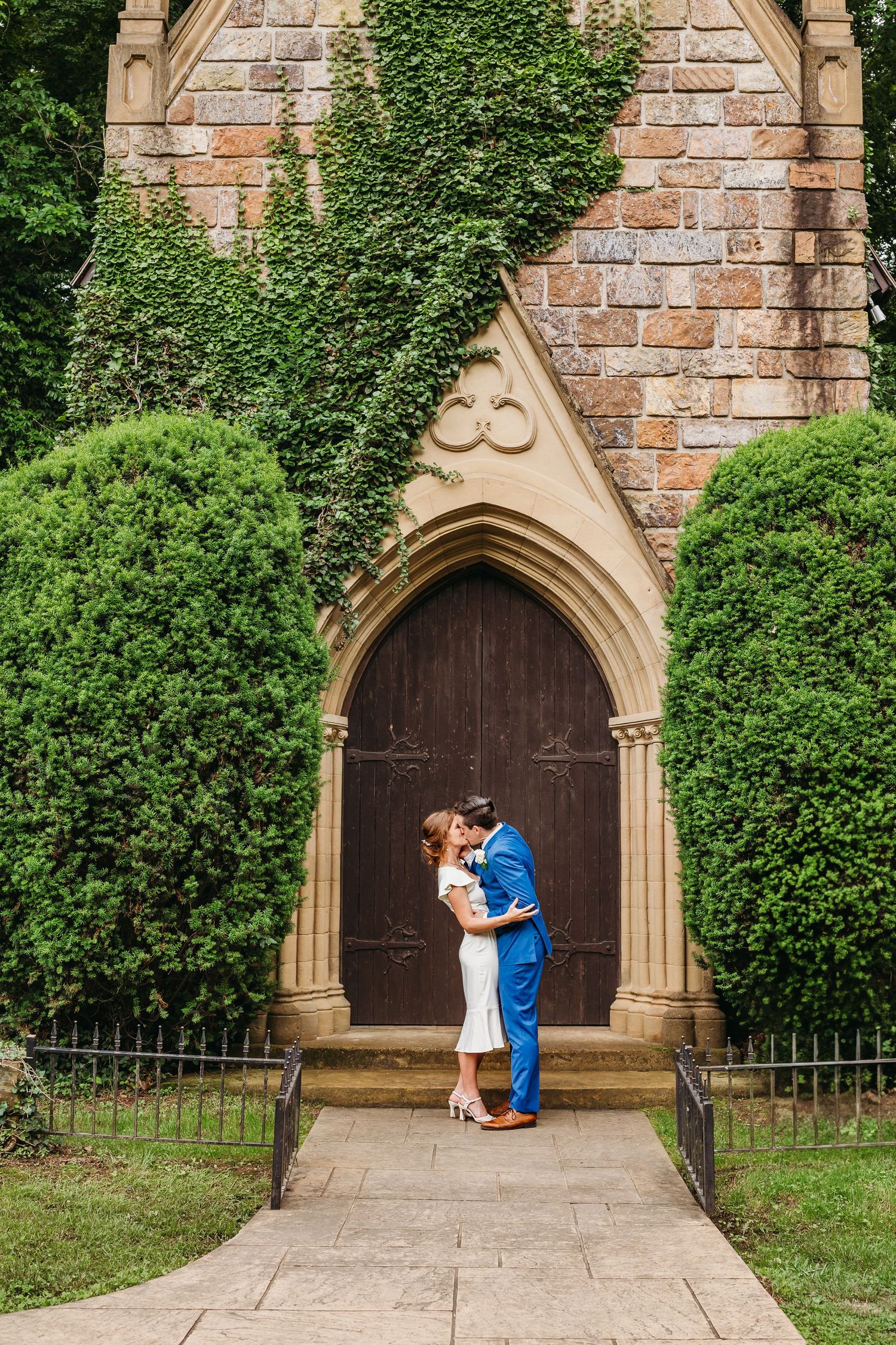 Elopement Wedding Ceremony at St. Catherine's at Bell Gable in Fayetteville Arkansas by the best elopement photographer in Northwest AR