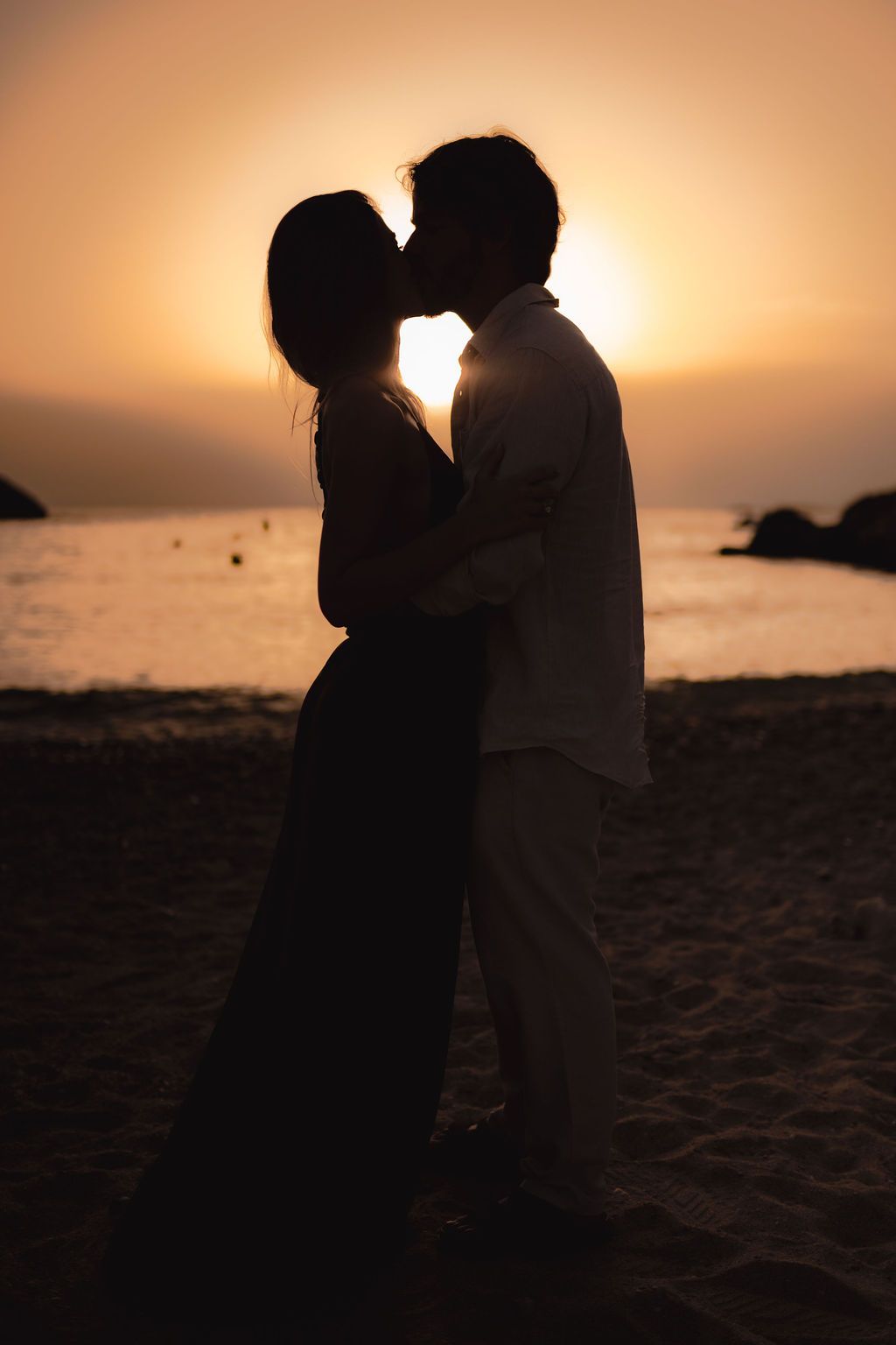 Ibiza sunset engagement photo session at Cala Molí, Ibiza.