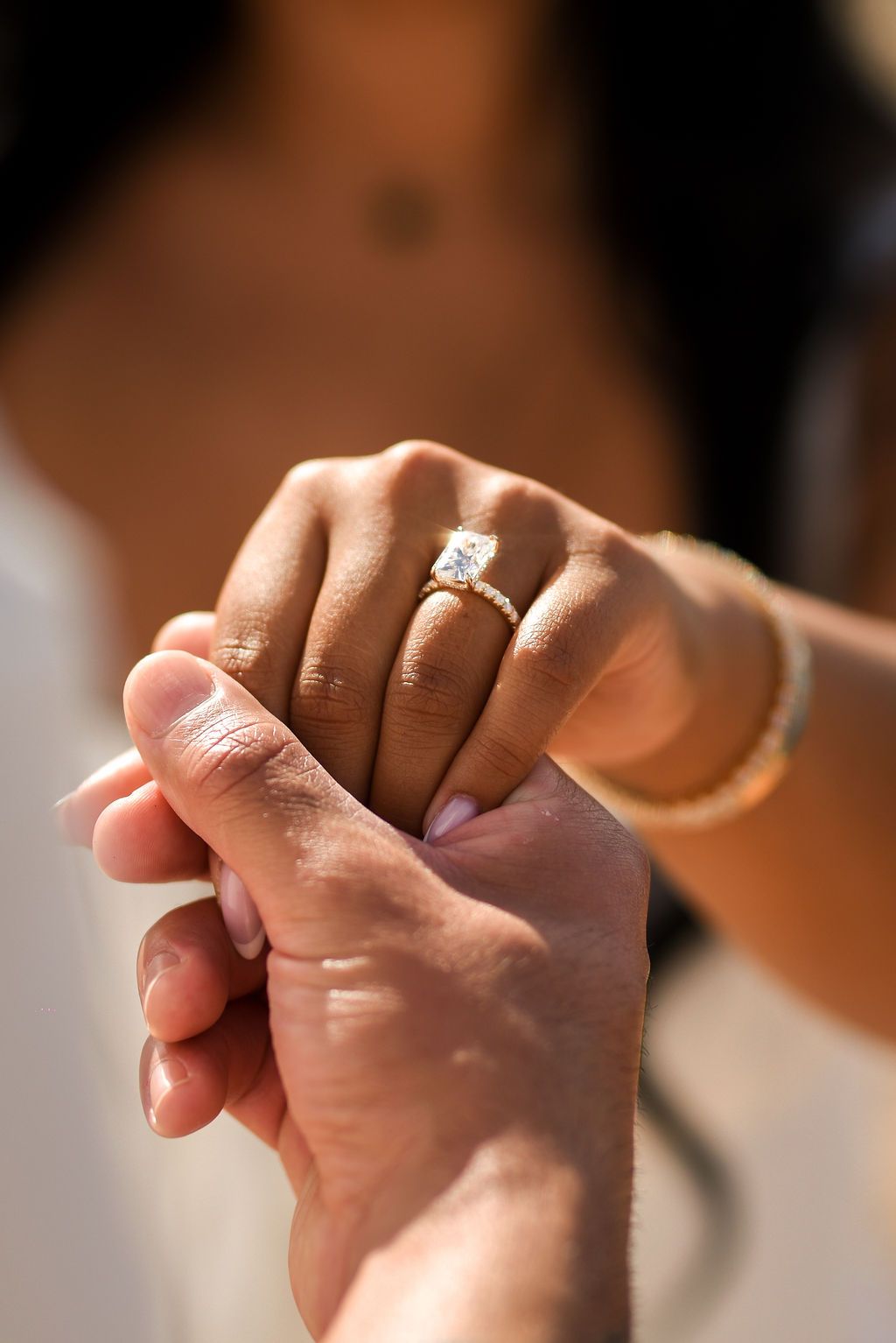 Surprise proposal photographer in Ibiza. Engagement ring detail.
