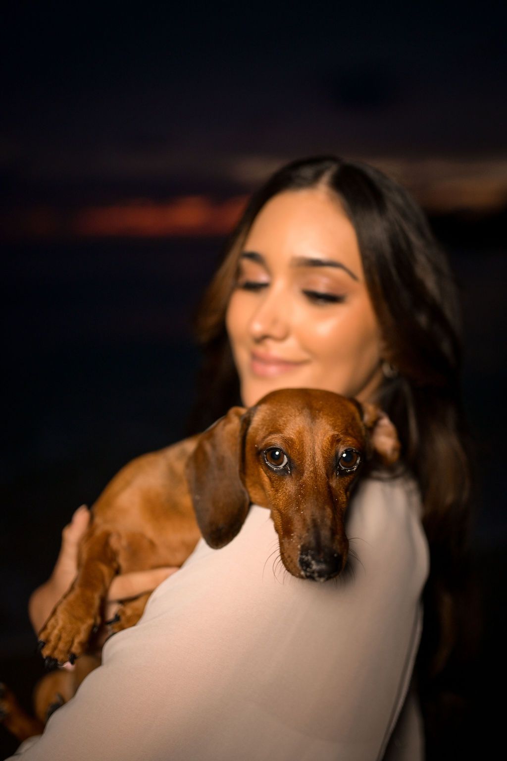 portrait with dog at Cala Tarida Ibiza