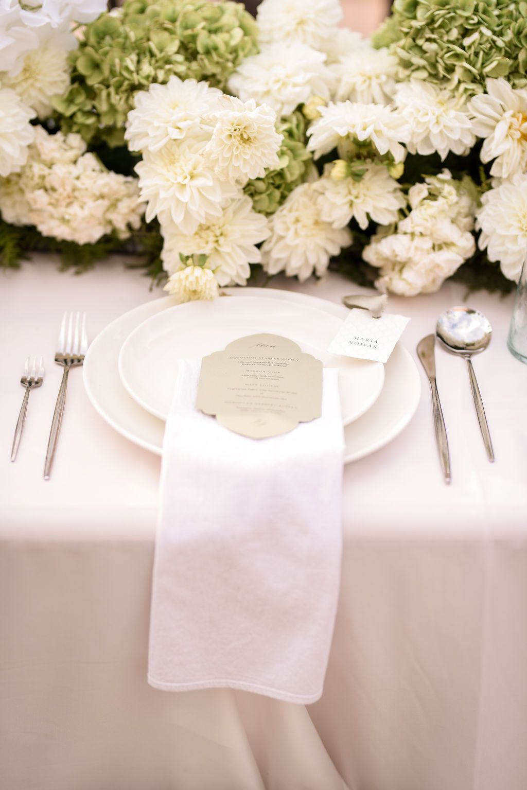 Wedding table decor details at Palais Namaskar in Marrakesh.